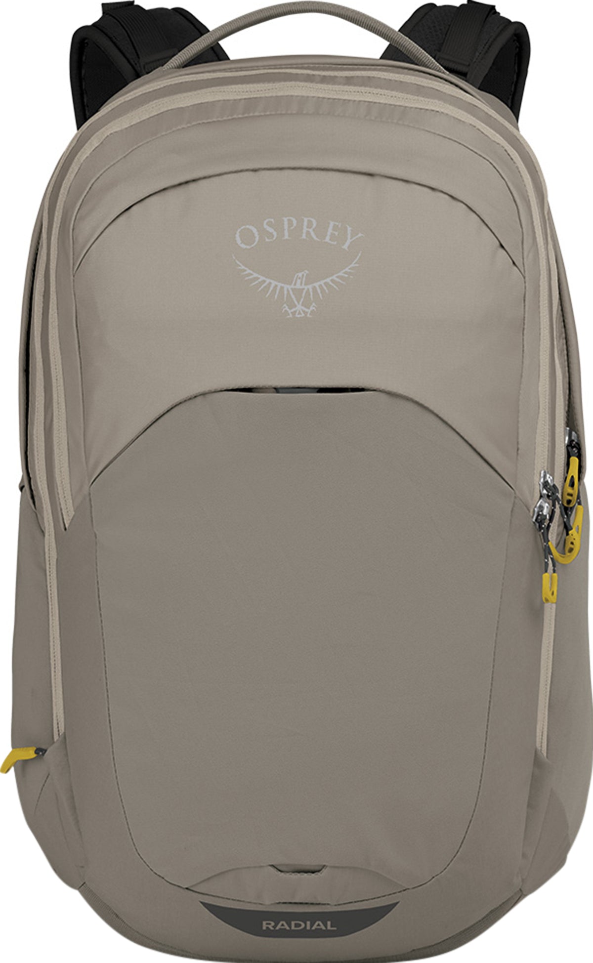 Osprey Radial Backpack 34L in Tan Concrete — angle view 2