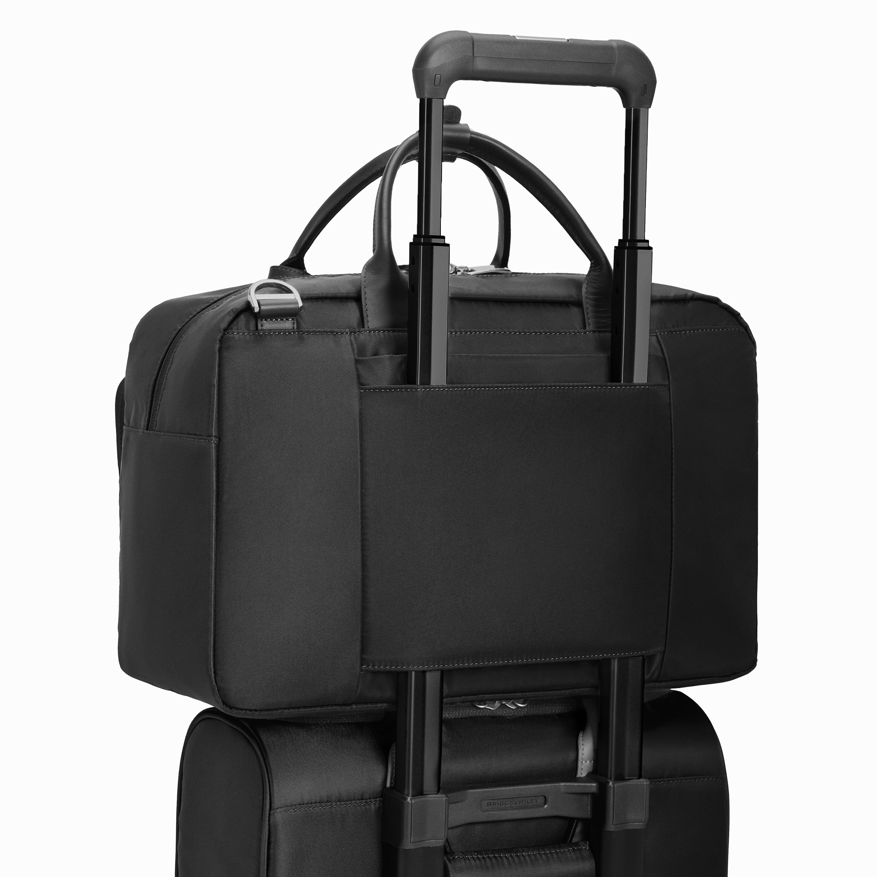 Briggs & Riley Rhapsody Multi-Pocket Cabin Bag in Black — back view # color_Black
