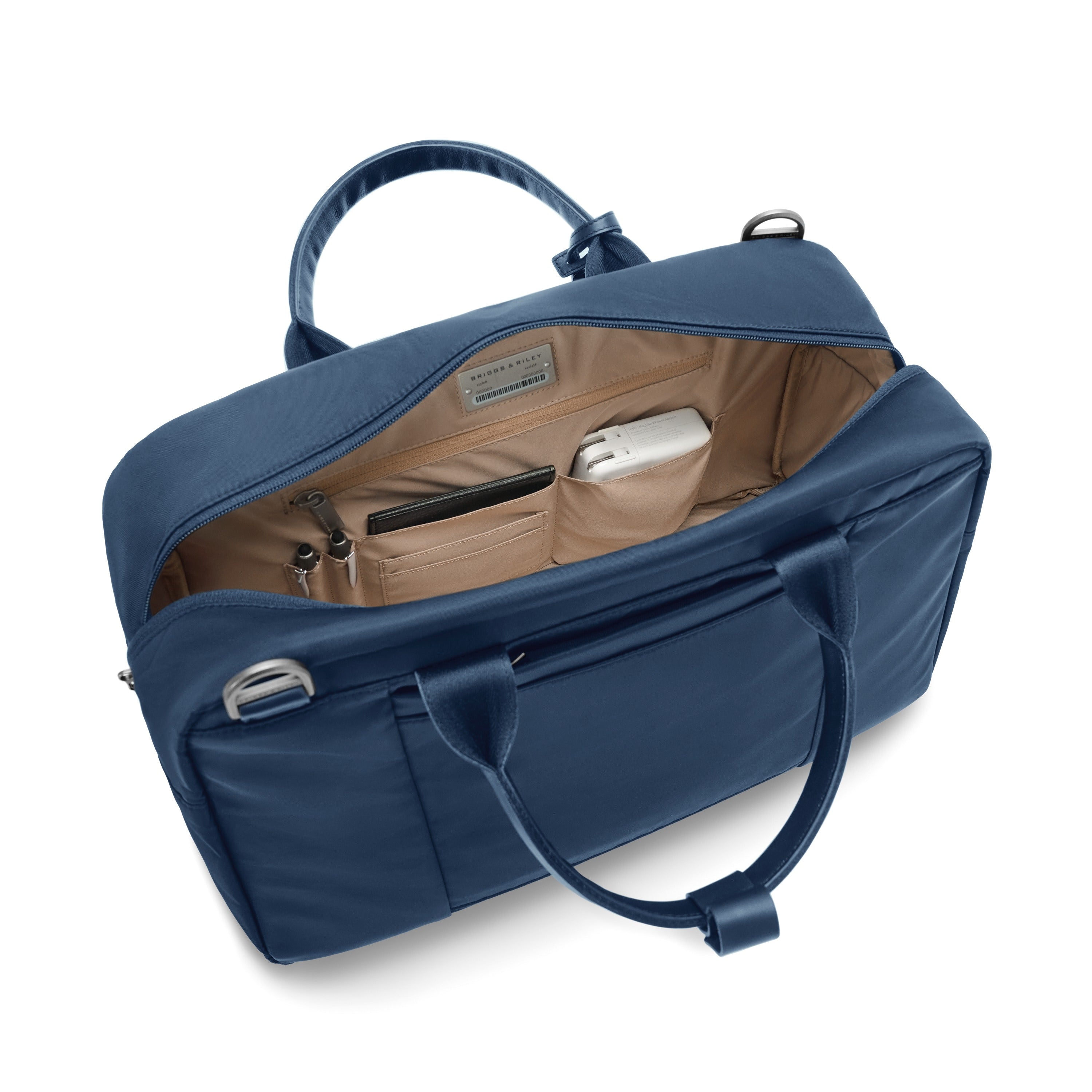 Briggs & Riley Rhapsody Multi-Pocket Cabin Bag in Navy — interior view # color_Navy