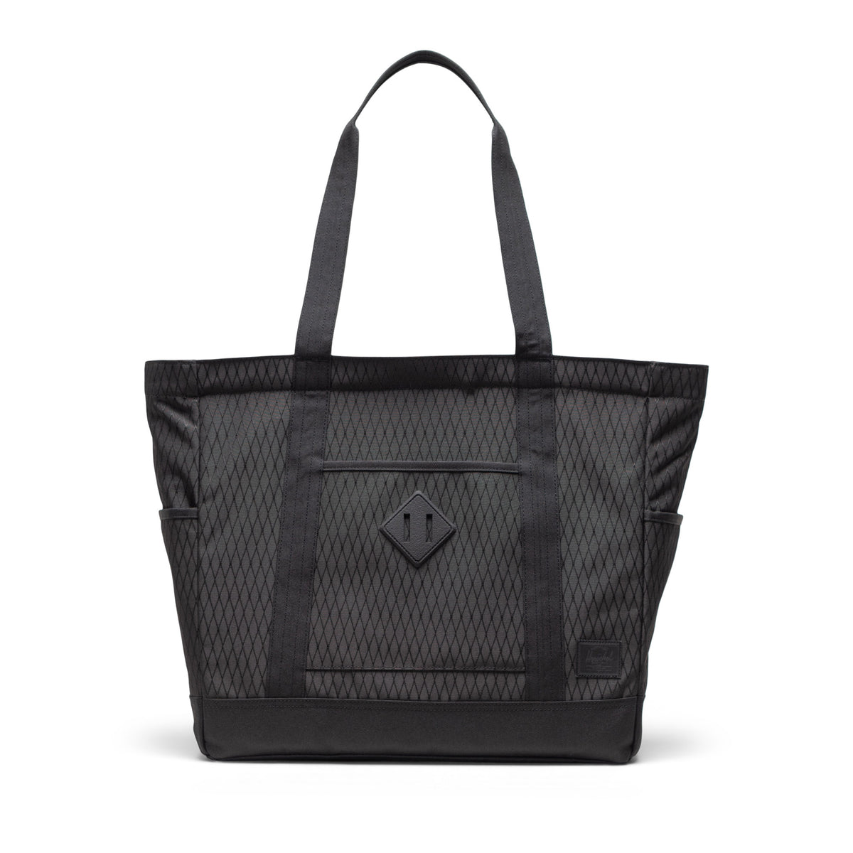 Herschel Heritage Tote 24.5L in Black Diamond/Black — front view # color_Black Diamond/Black