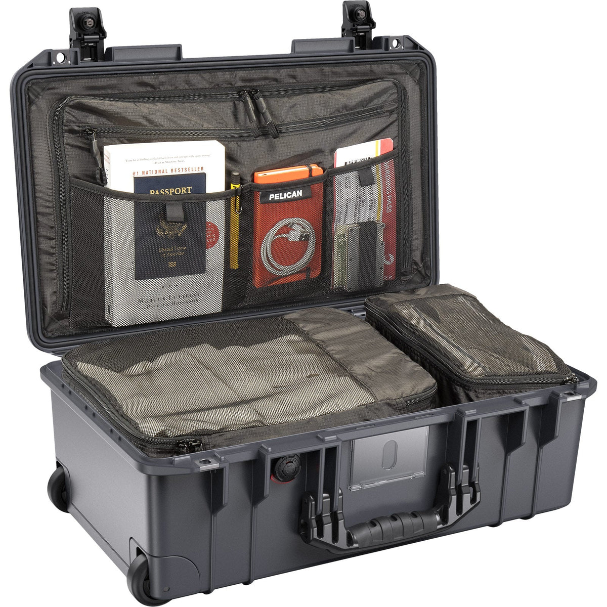 Pelican 1535TRVL Air Carry-On Travel Case in Charcoal — angle view 4 # color_Charcoal