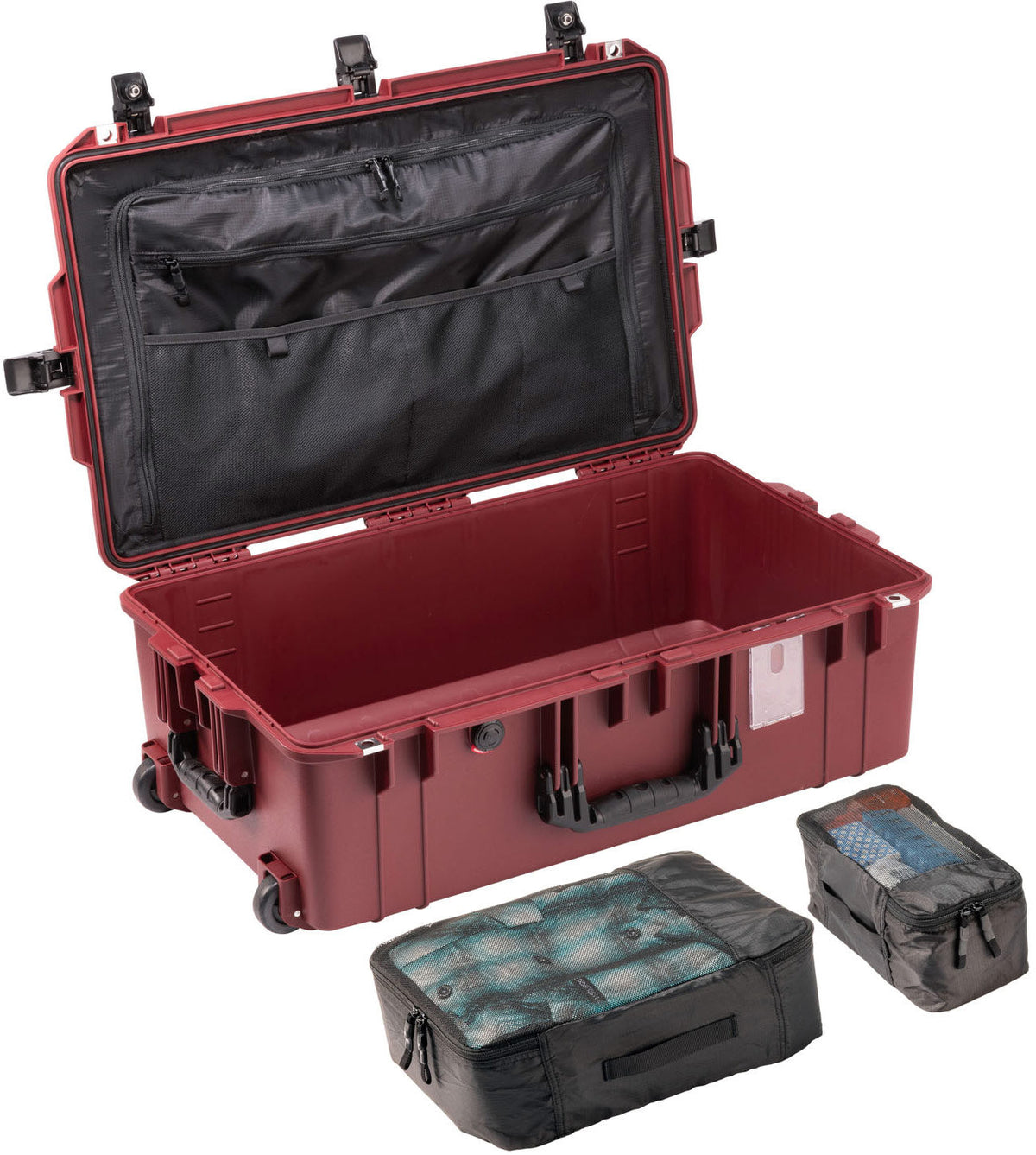 Pelican 1595TRVL Air Check-In Travel Case in Oxblood — angle view 3 # color_Oxblood