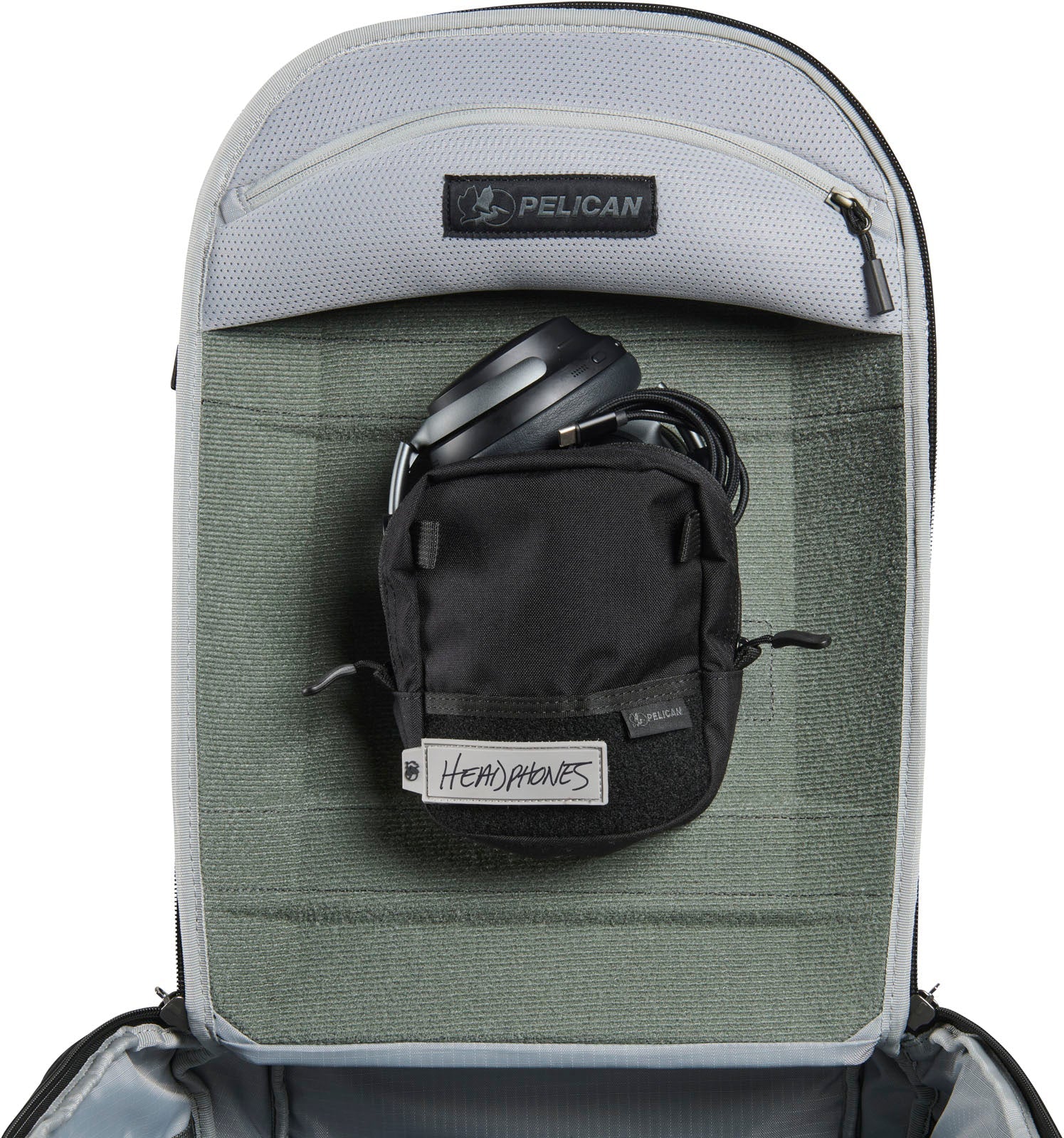 Pelican ModPak EDC Hook & Loop Pouch in Black 6 X 6 — front view