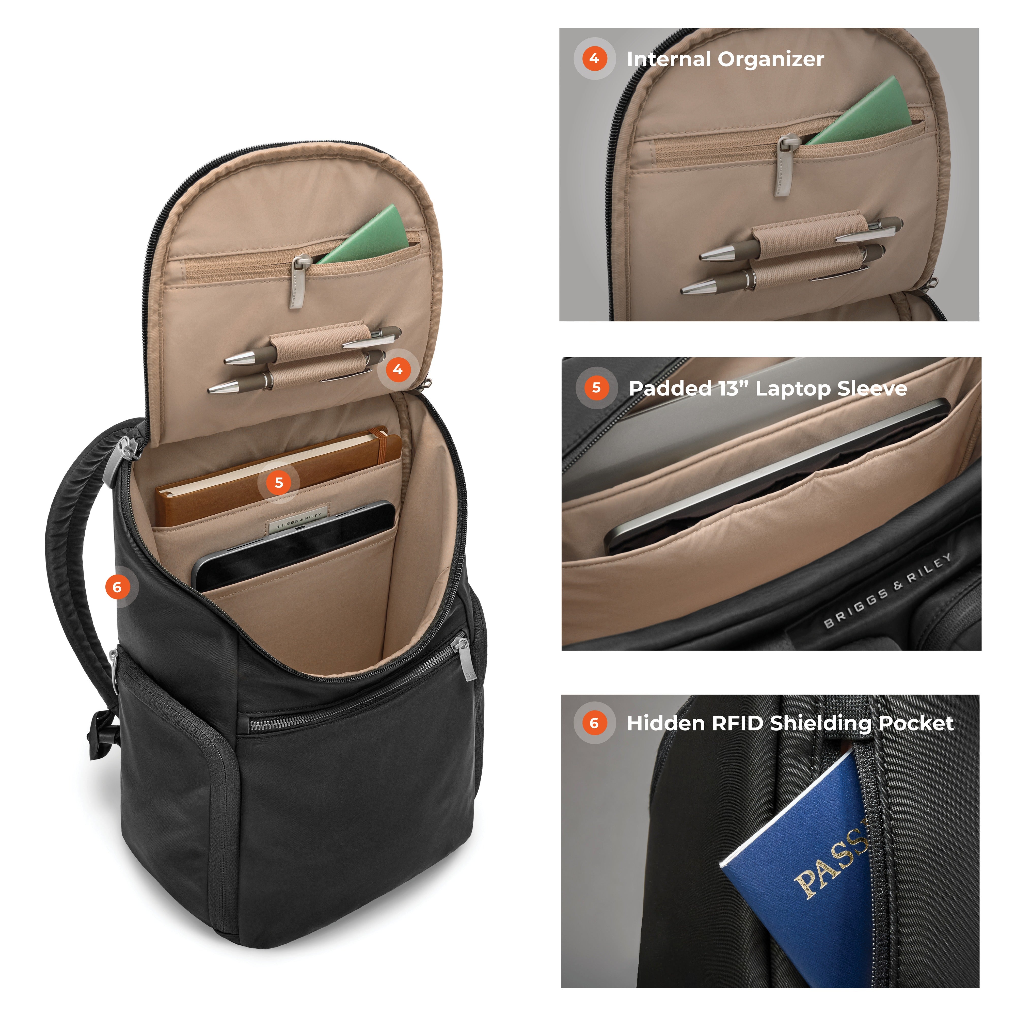 Briggs & Riley Rhapsody U-Zip Backpack - Black