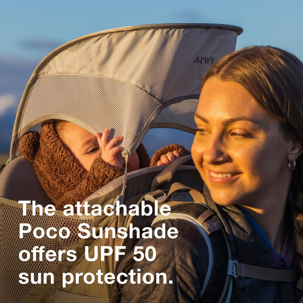Osprey Poco LT Sunshade in Silver — detail view