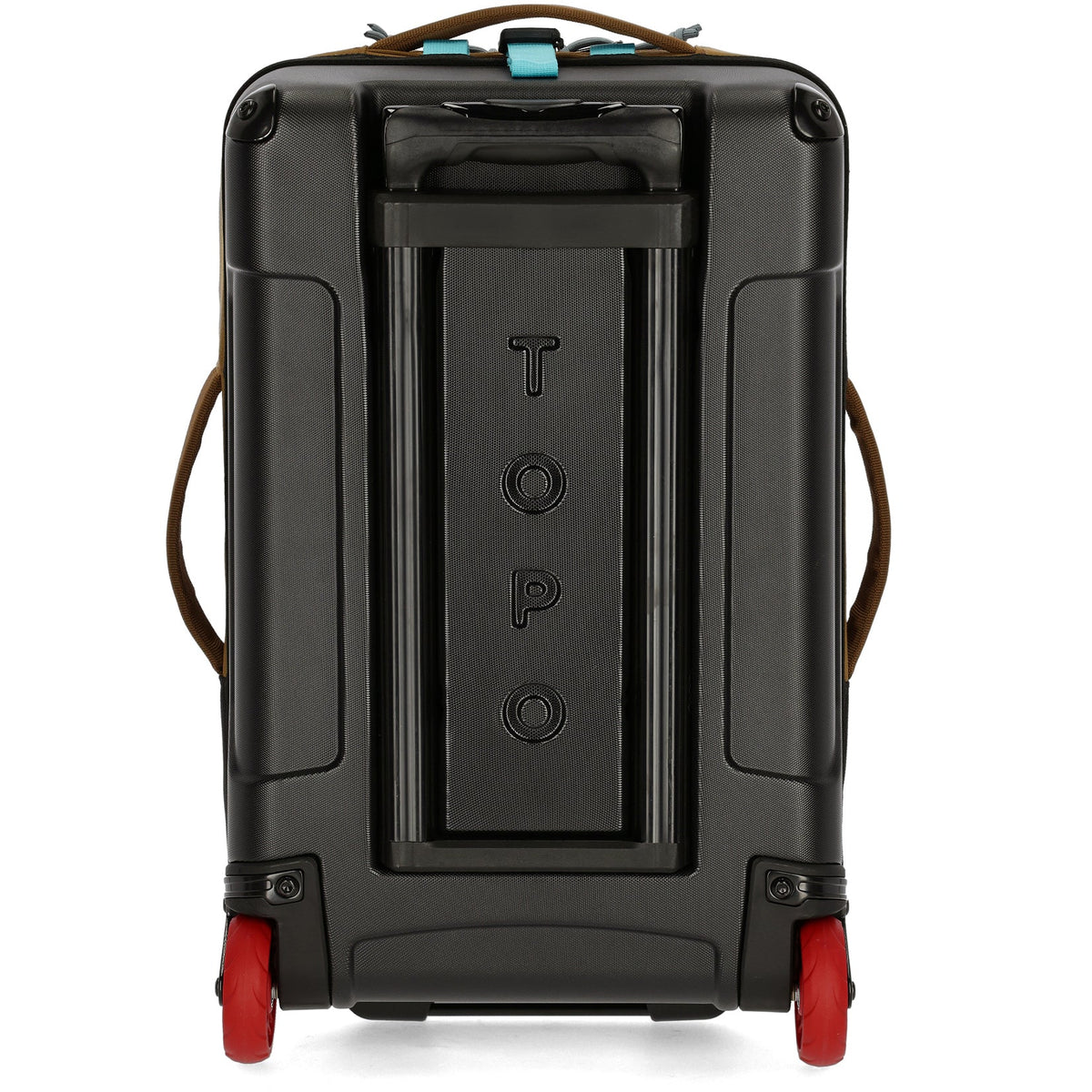 Topo Designs Global Travel Bag Roller-Carry On in Desert Palm Pond Blue — back view