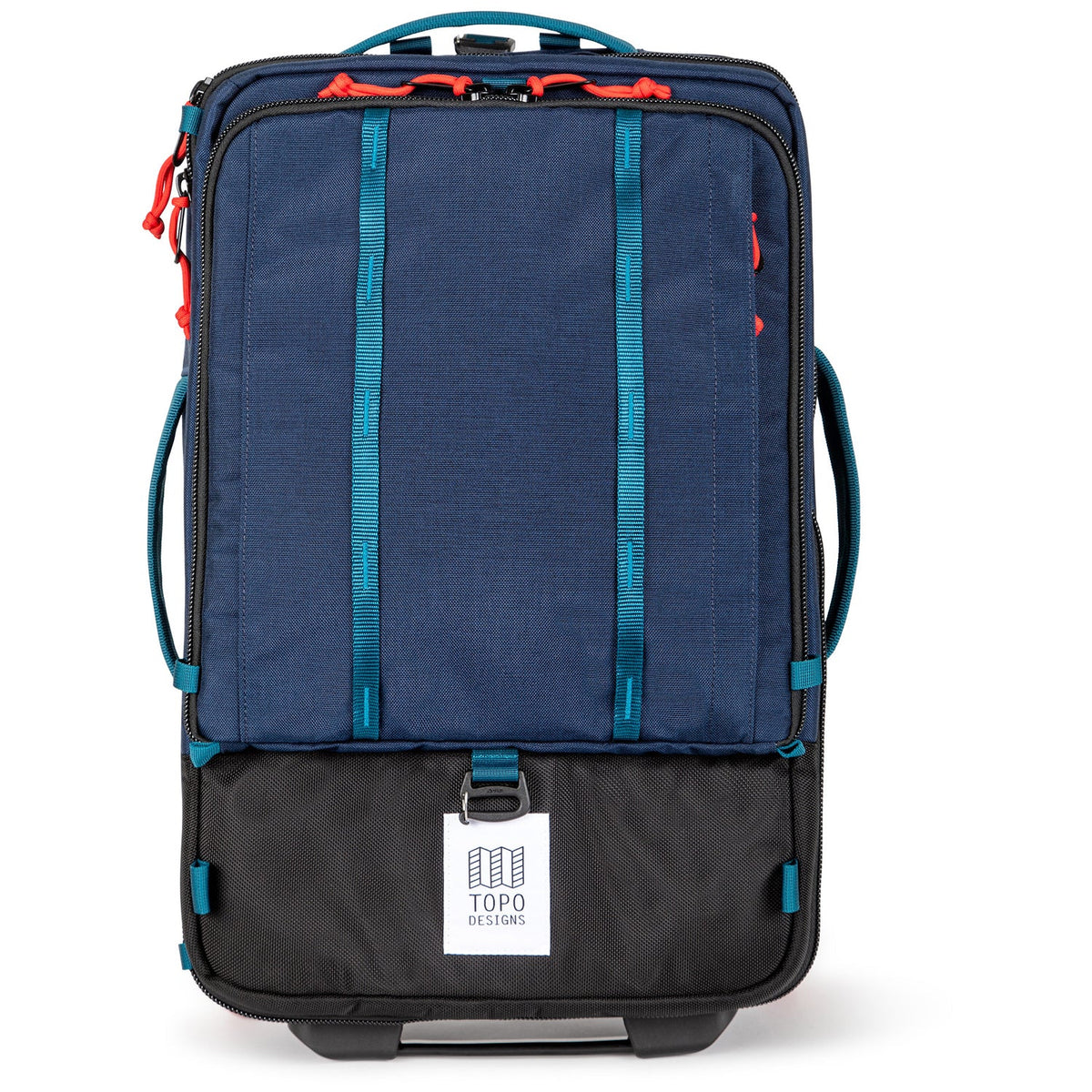 Topo Designs Global Travel Bag Roller-Carry On in Navy — front view 2