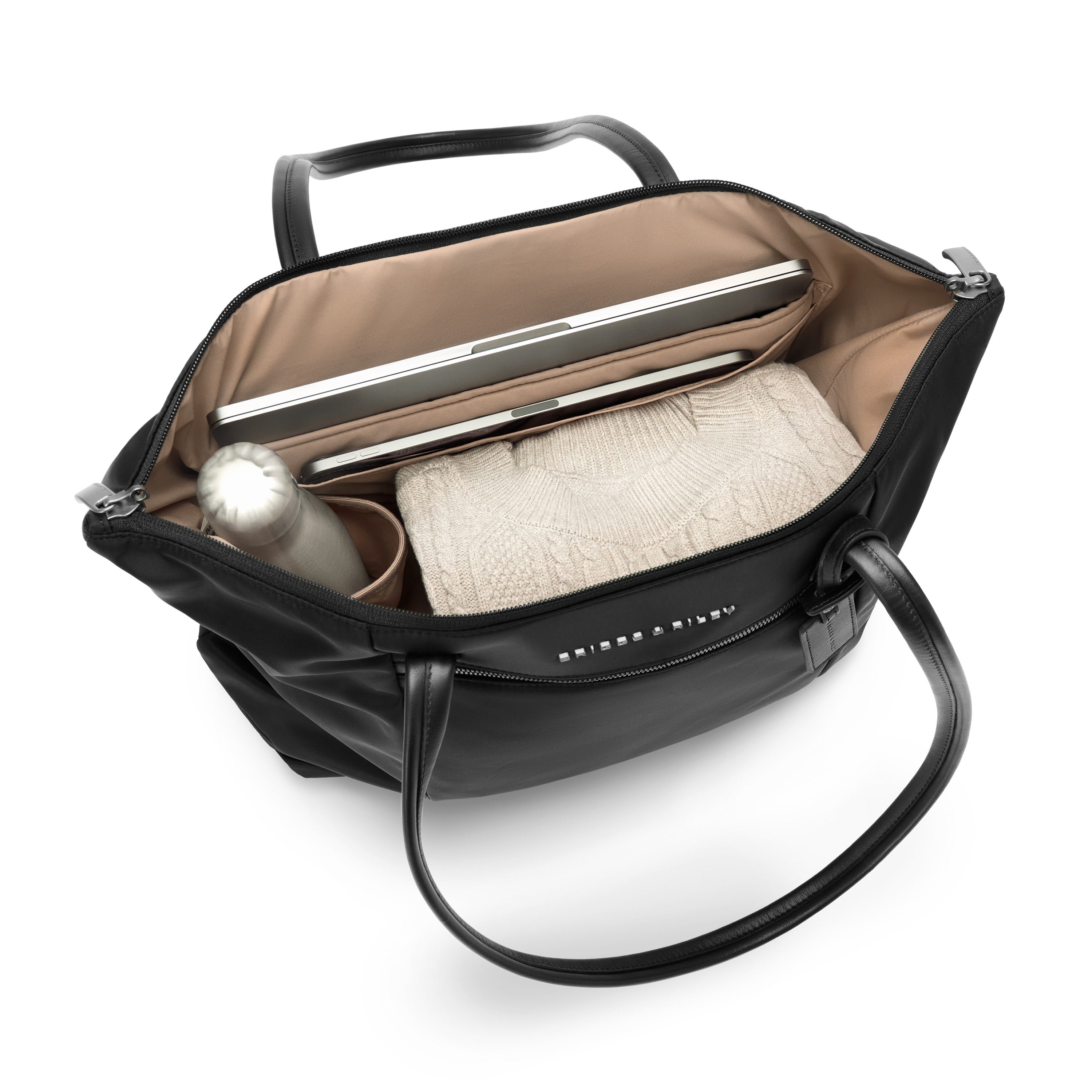 Briggs & Riley Rhapsody Expandable Tote in Black — interior view # color_Black