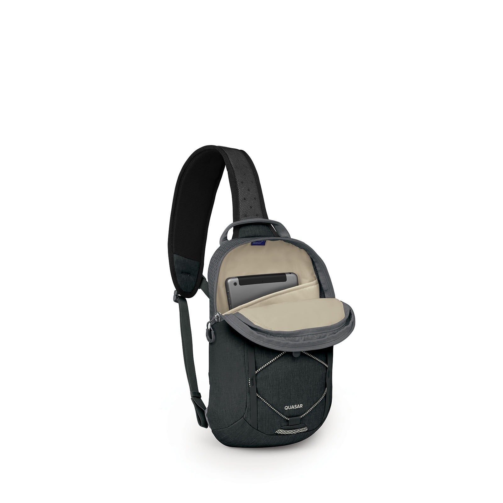 Osprey Quasar Sling 6L in Phantom Grey Heather — angle view 3