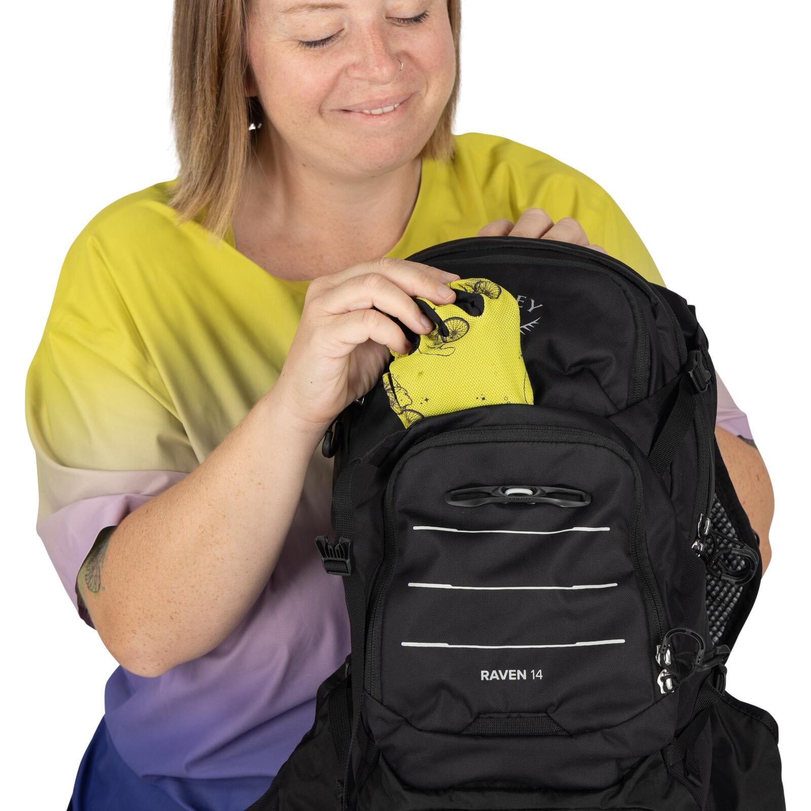Osprey Raven 14 Extended Fit Women's Bike Hydration Pack 14L in Black — detail view 8