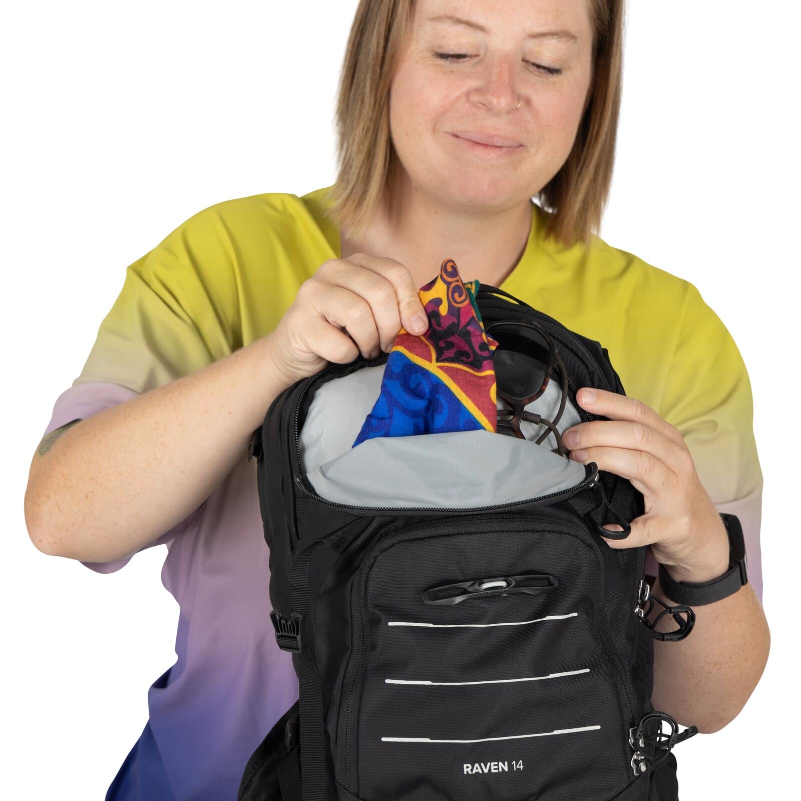 Osprey Raven 14 Extended Fit Women's Bike Hydration Pack 14L in Black — detail view 9