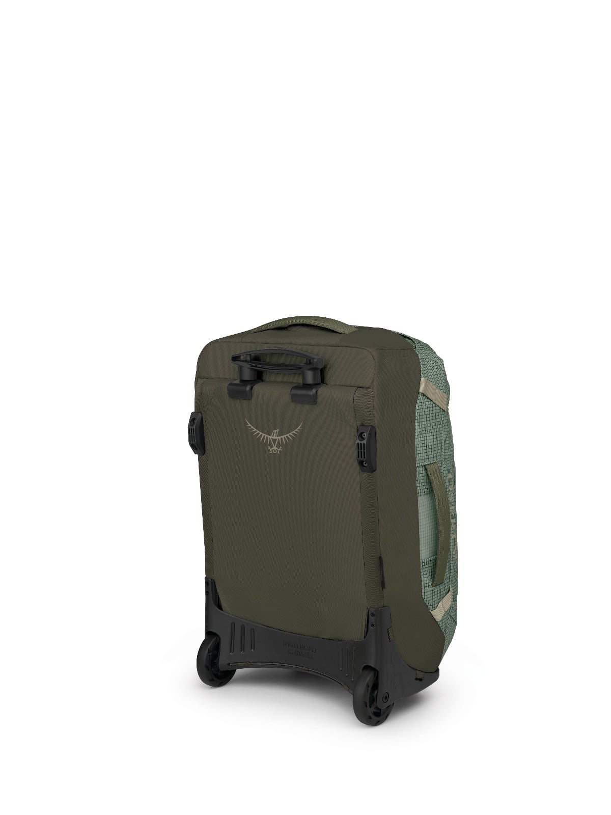 Osprey Transporter Wheeled Duffel 40L in Pine Leaf/Earl Grey — back view