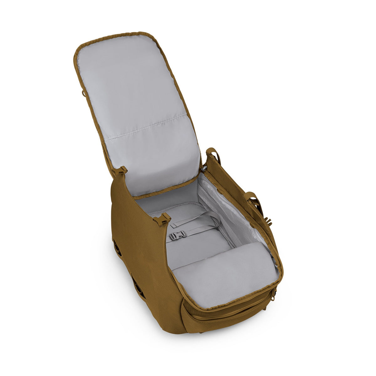 Osprey Sojourn Porter Travel Pack-46L in Brindle Brown Heather — angle view 3
