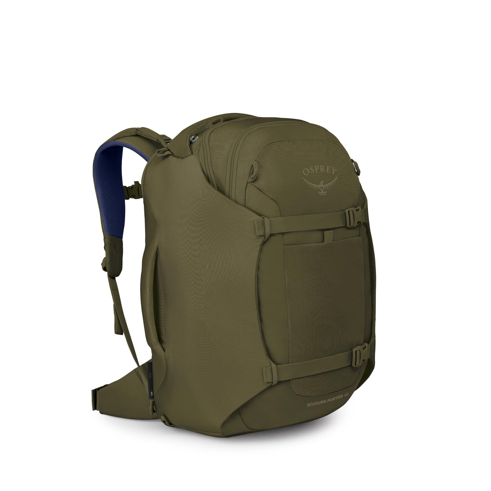 Osprey Sojourn Porter Travel Pack-46L in Moss Green — front view # color_Moss Green