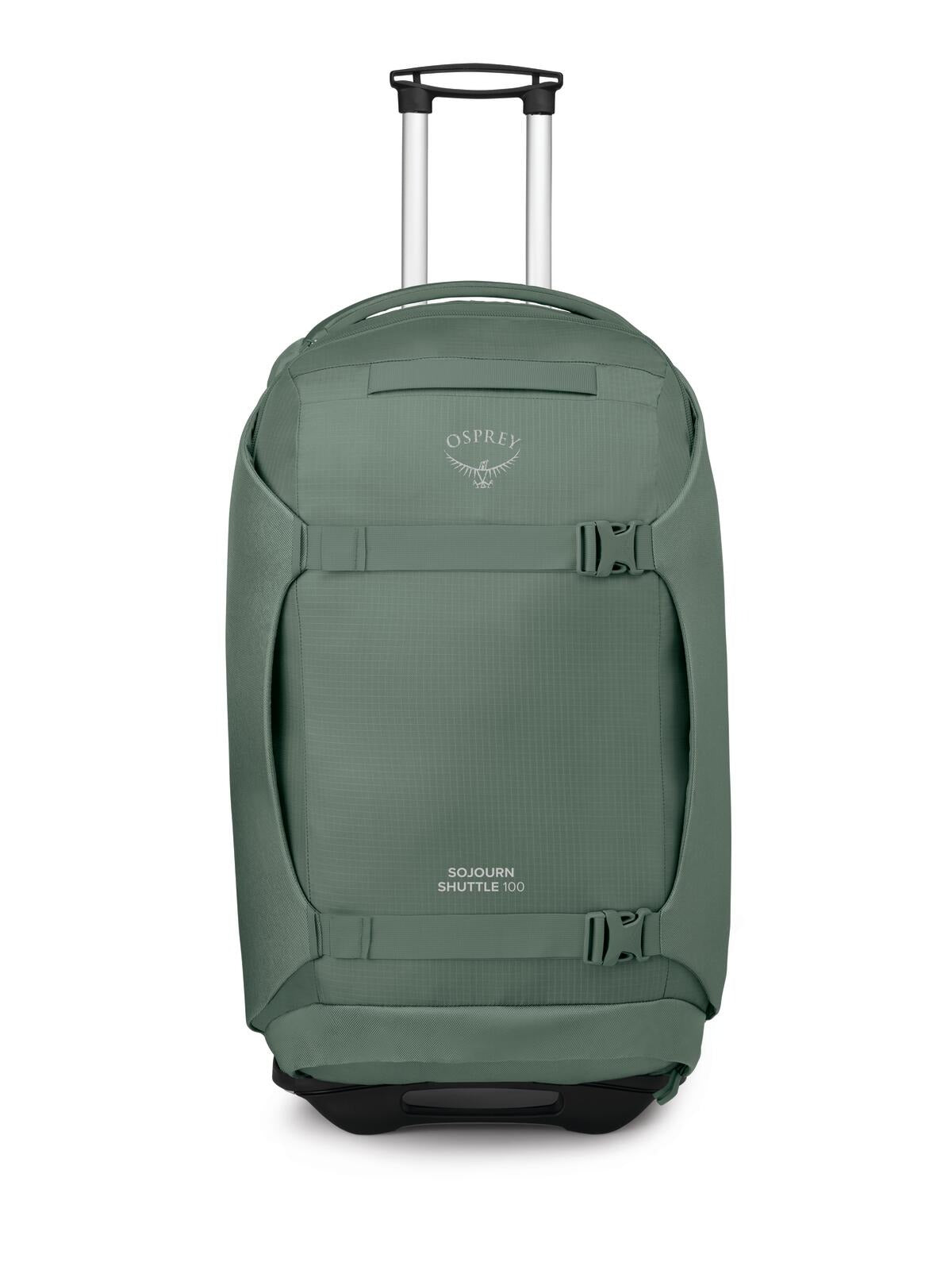 Osprey Sojourn Shuttle Wheeled Duffel 30"/100L in Koseret Green — angle view 5