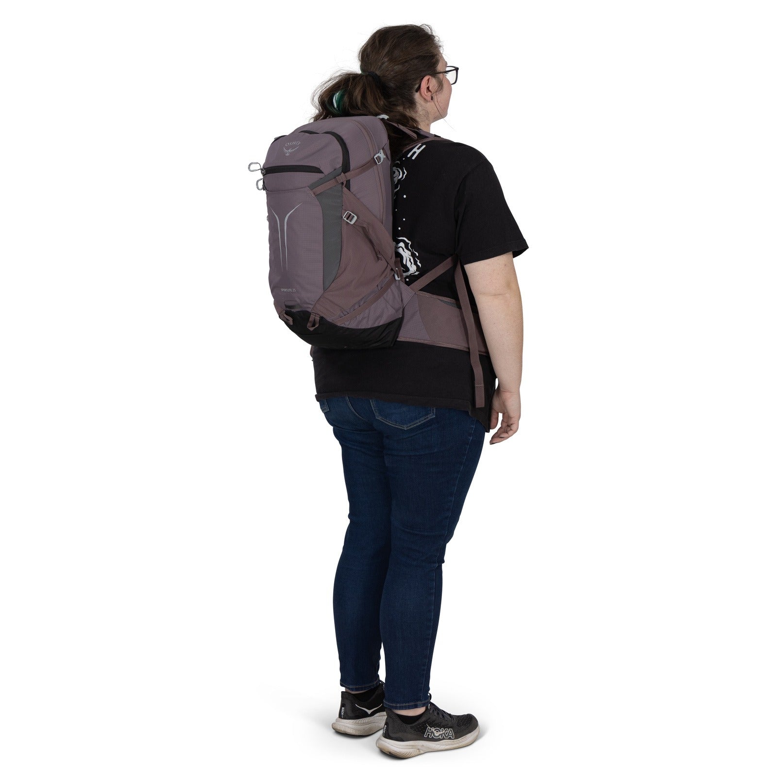 Osprey Sportlite 25 Extended Fit Hiking Backpack 25L in Graphite Purple — lifestyle 3