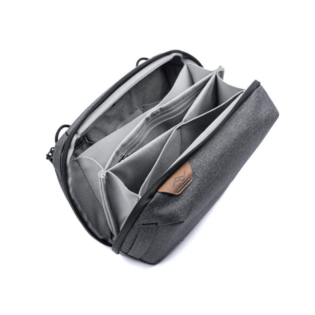 Peak Design Tech Pouch in Charcoal — interior view