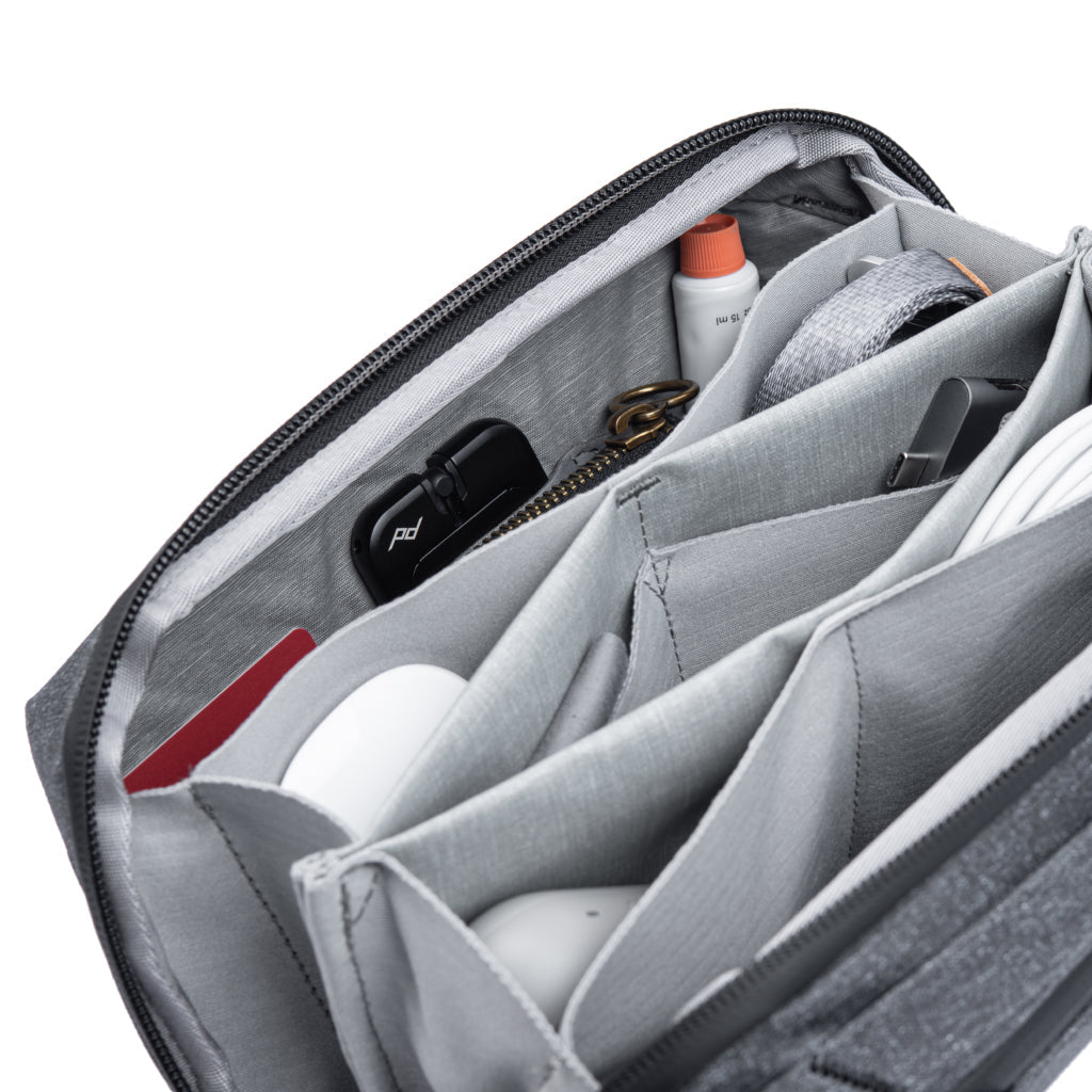 Peak Design Tech Pouch in Charcoal — detail view