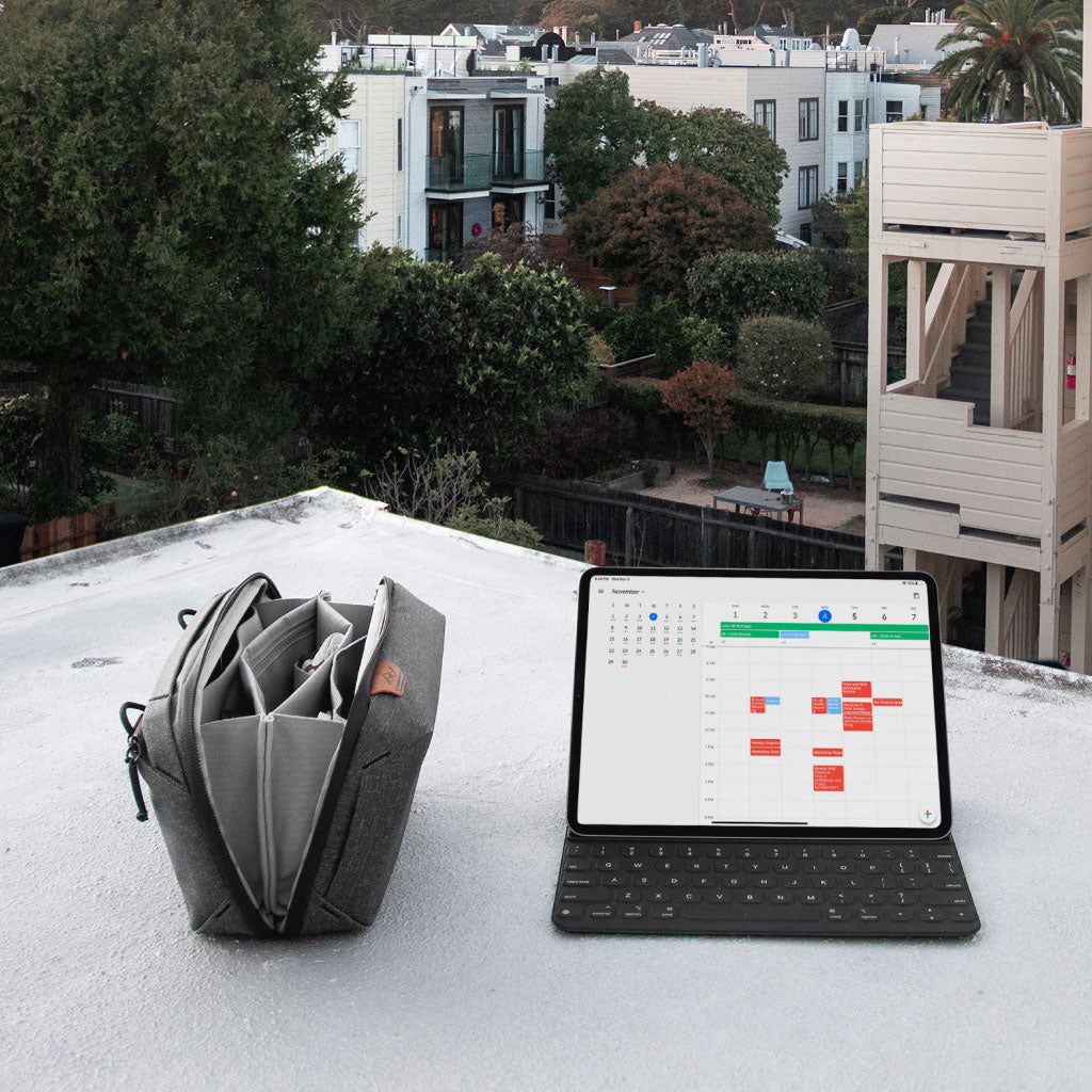 Peak Design Tech Pouch in Charcoal — lifestyle 2