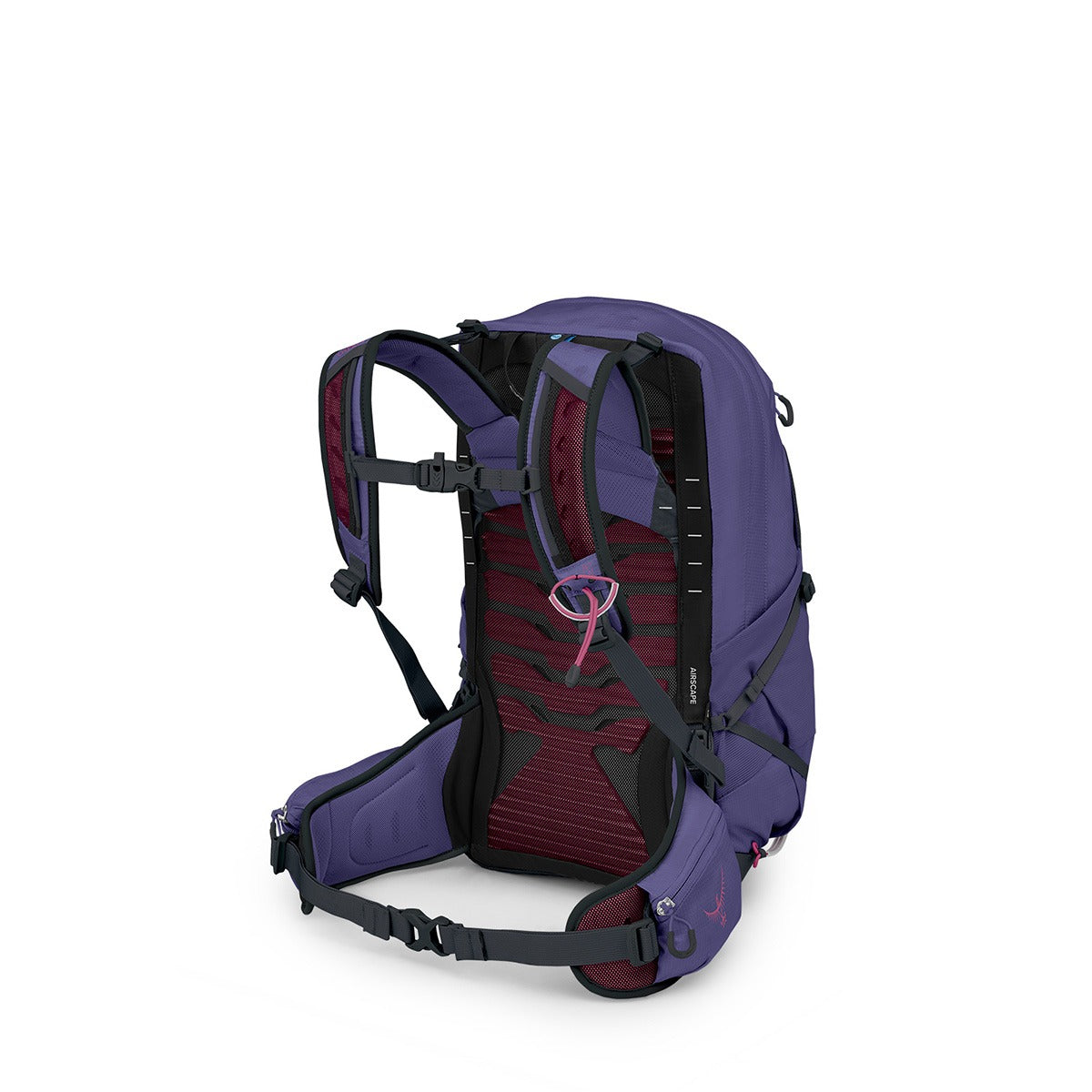 Osprey Tempest 22 Hiking Backpack 22L in Deep Fig/Hotspot Pink — angle view 3