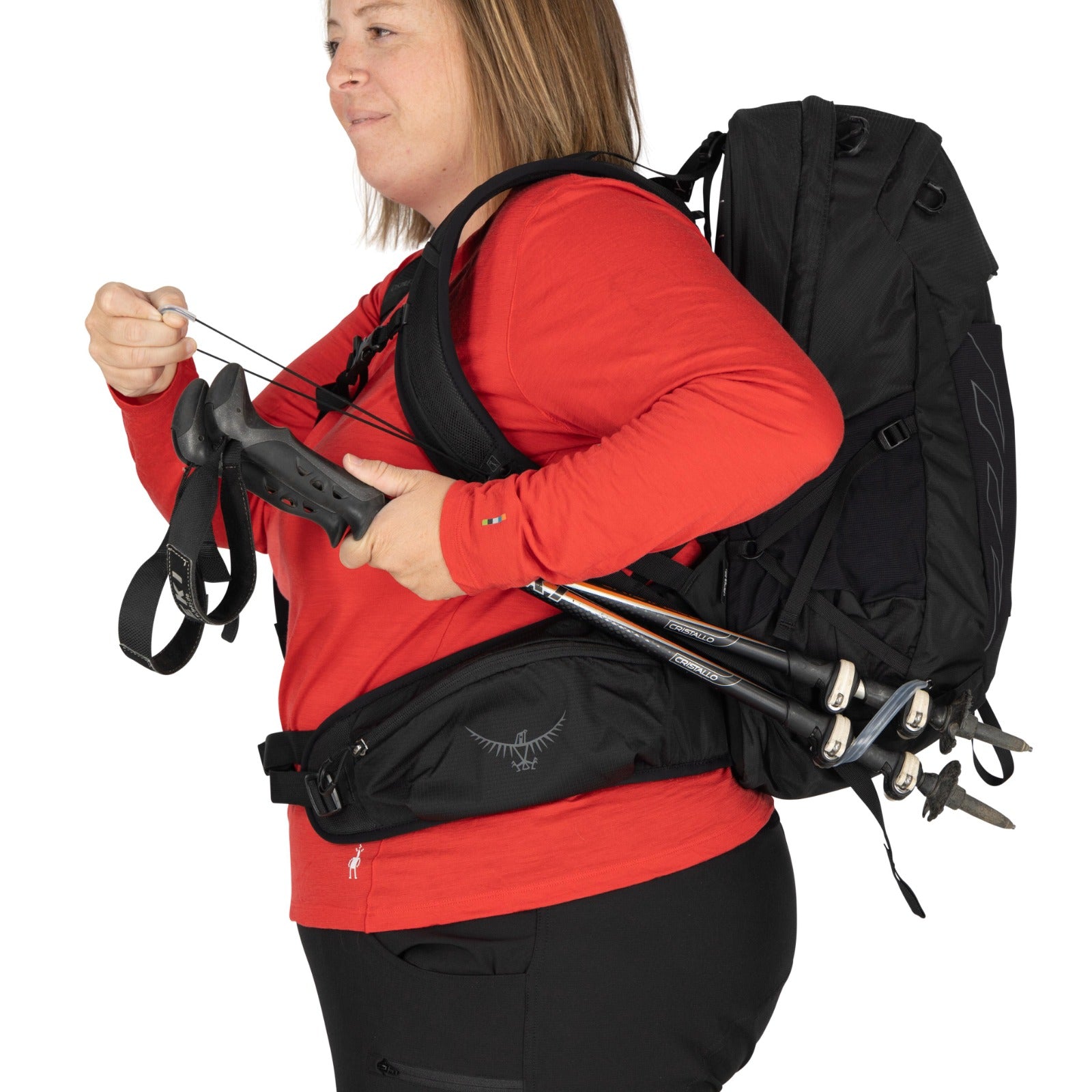 Osprey Tempest 22 Extended Fit Hiking Backpack 22L in Black/Coal Grey — detail view 2