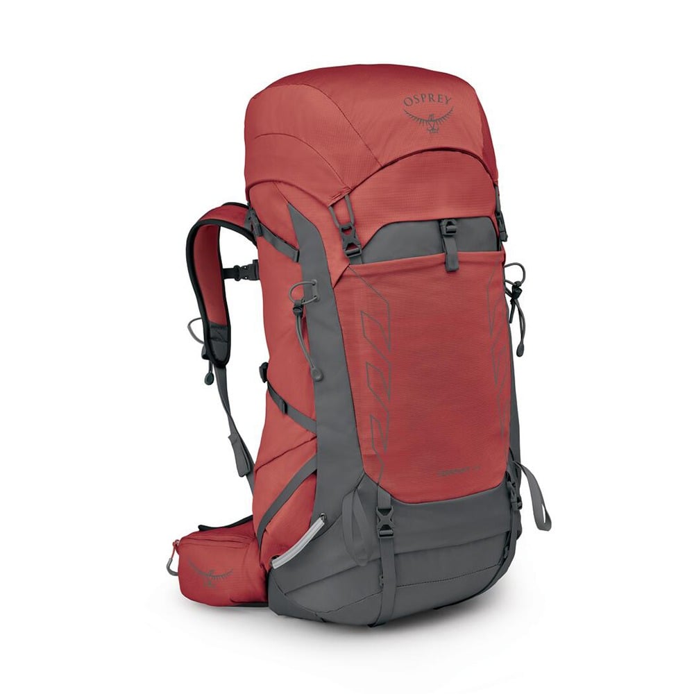 Osprey Tempest 44 Women's Hiking Backpack 44L in Red Pampas/Coal Grey — angle view 2