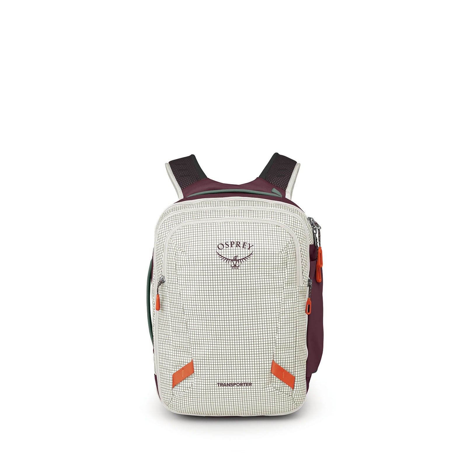 Osprey Transporter Expandable Travel Pack 26+6L in Mystery White — front view