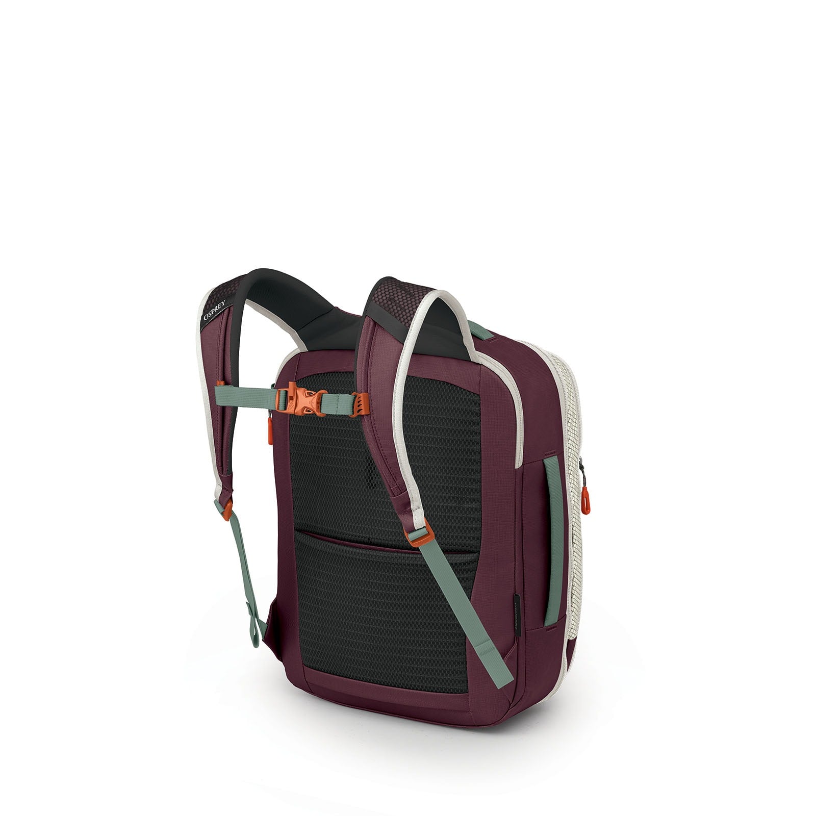 Osprey Transporter Expandable Travel Pack 26+6L in Mystery White — angle view 3