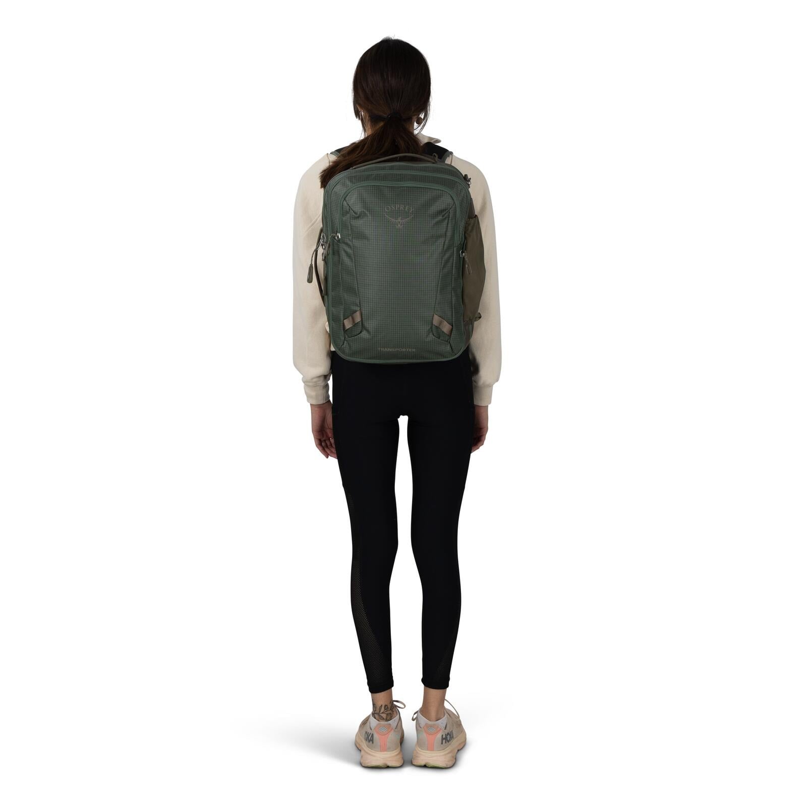 Osprey Transporter Expandable Travel Pack 26+6L in Pine Leaf-Earl Grey — lifestyle 6