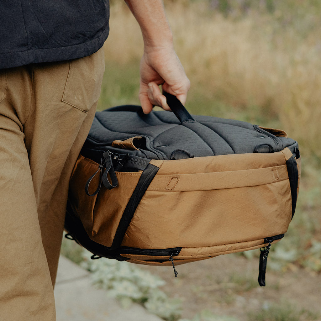 Peak Design Travel Backpack 45L in Coyote — lifestyle 3