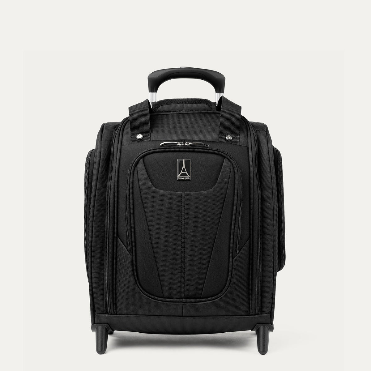 Travelpro Maxlite 5 Carry-On Rolling Underseat Bag in Black — front view
