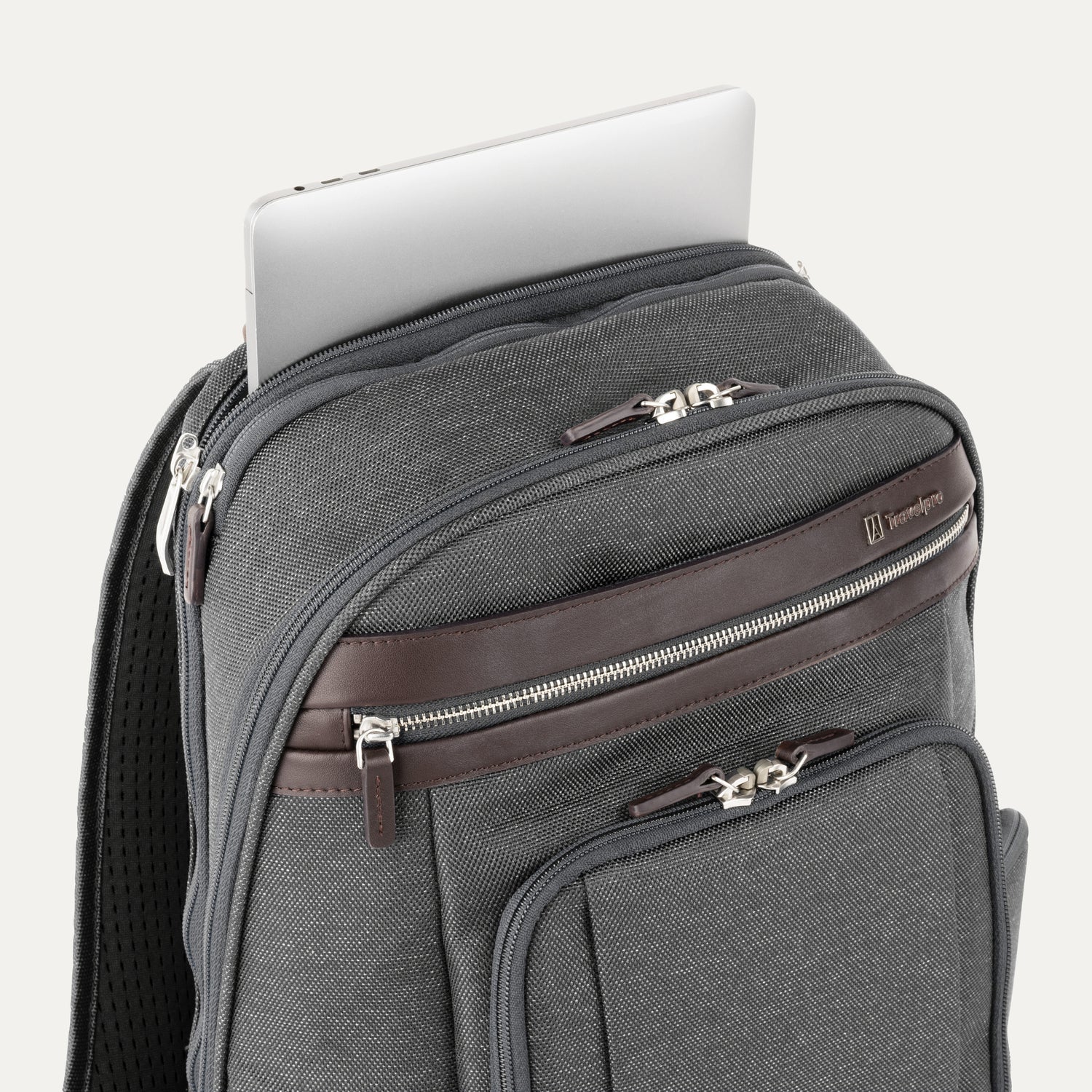 Travelpro Platinum Elite Business Backpack in Vintage Grey — interior view 2
