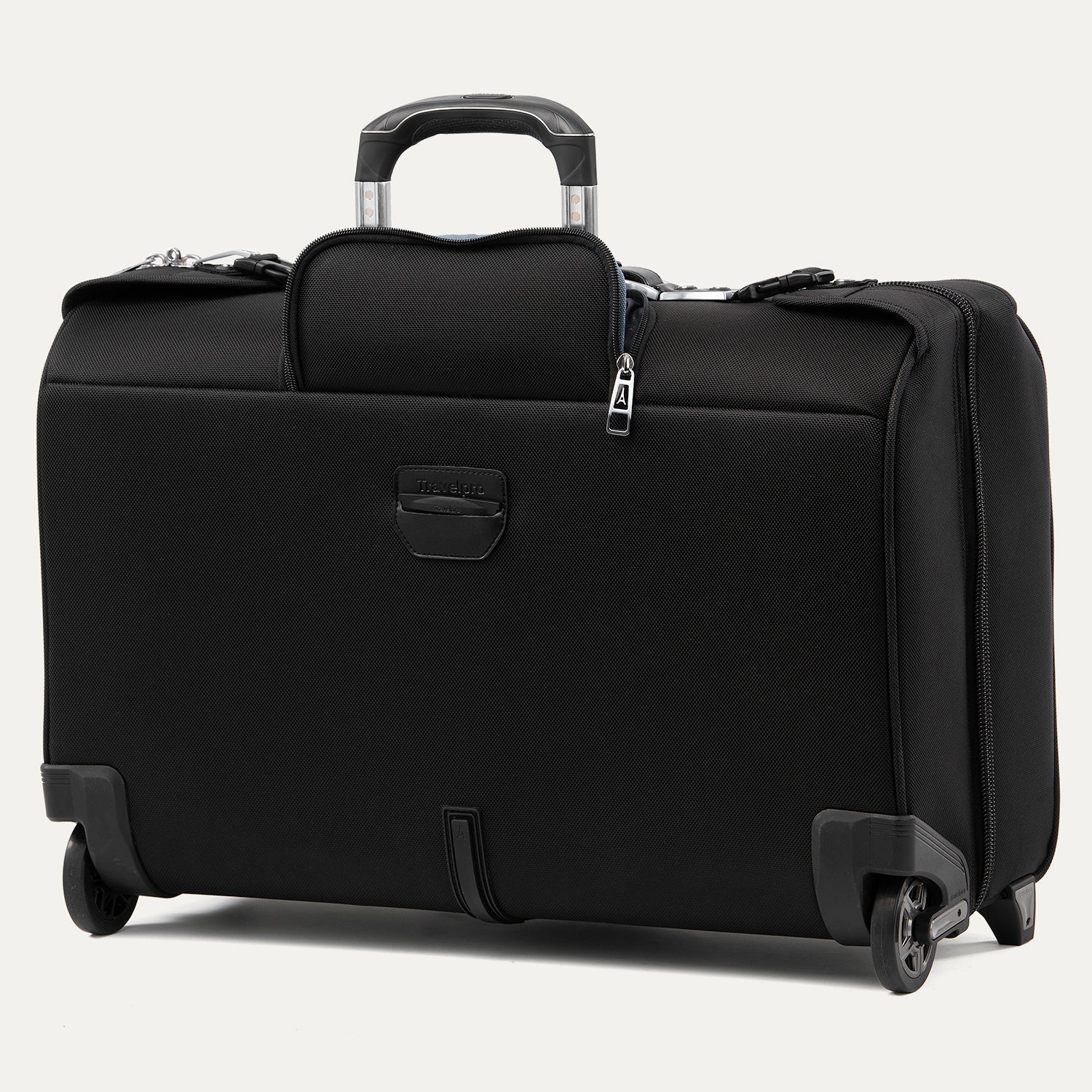 Travelpro Platinum Elite Carry-On Rolling Garment Bag in Shadow Black — back view