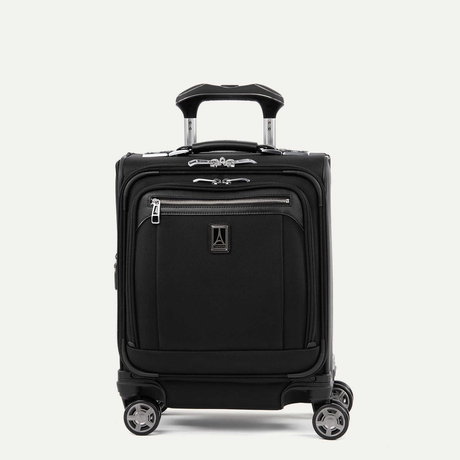 Travelpro Platinum Elite Carry-On Spinner Tote in Shadow Black — front view