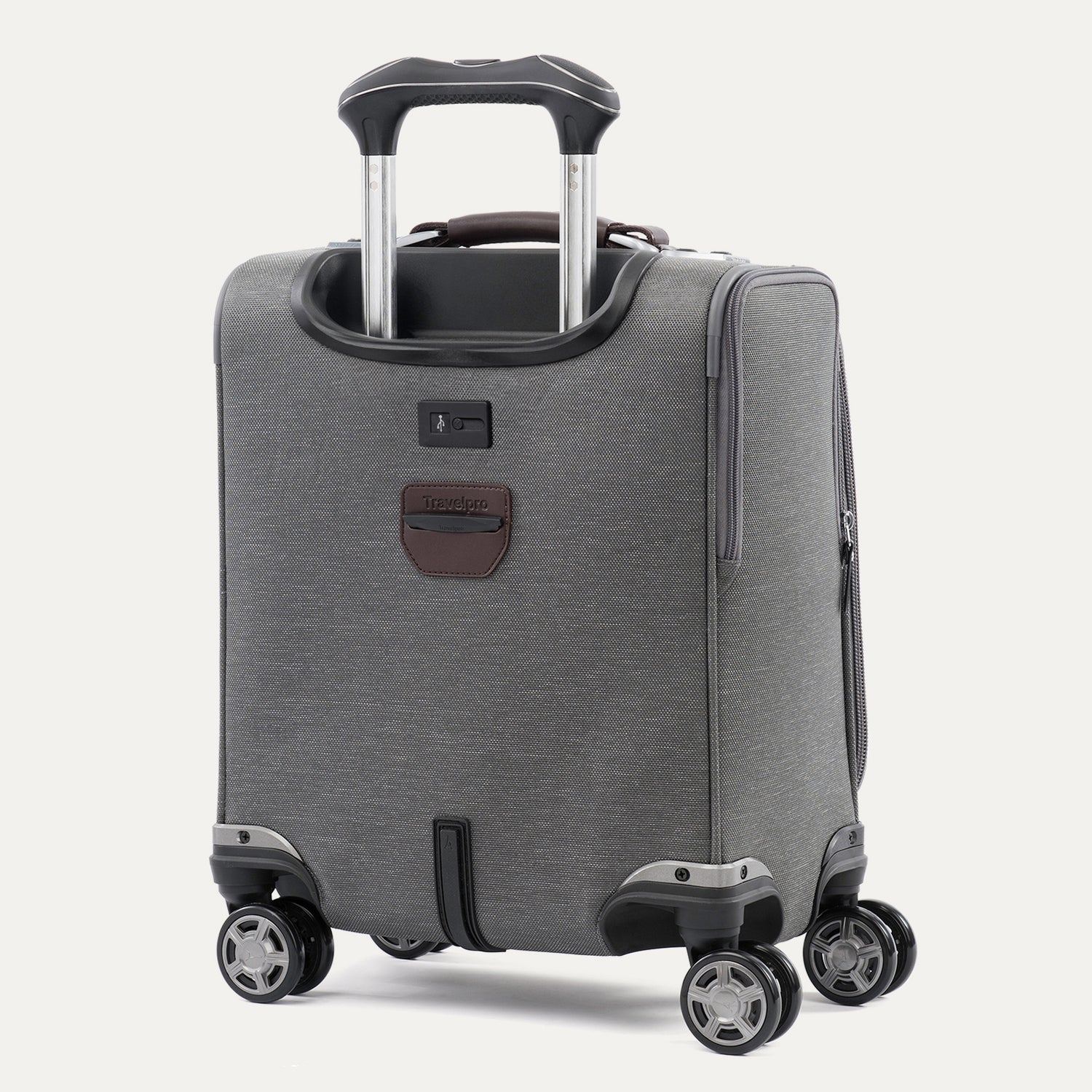 Travelpro Platinum Elite Carry-On Spinner Tote in Vintage Grey — back view
