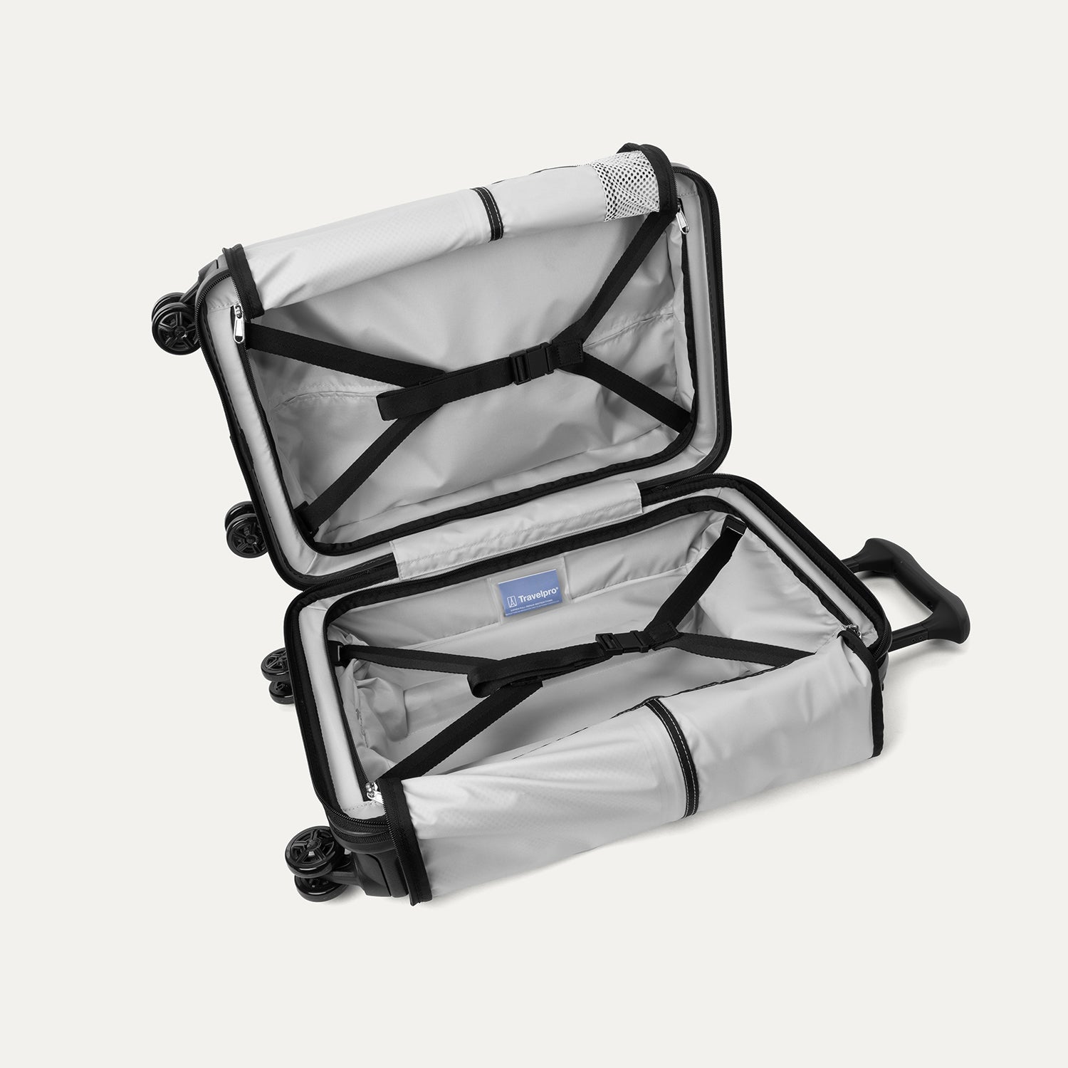 Travelpro Platinum Elite Hardside Compact Carry-On Expandable Spinner in Aviator Navy — interior view