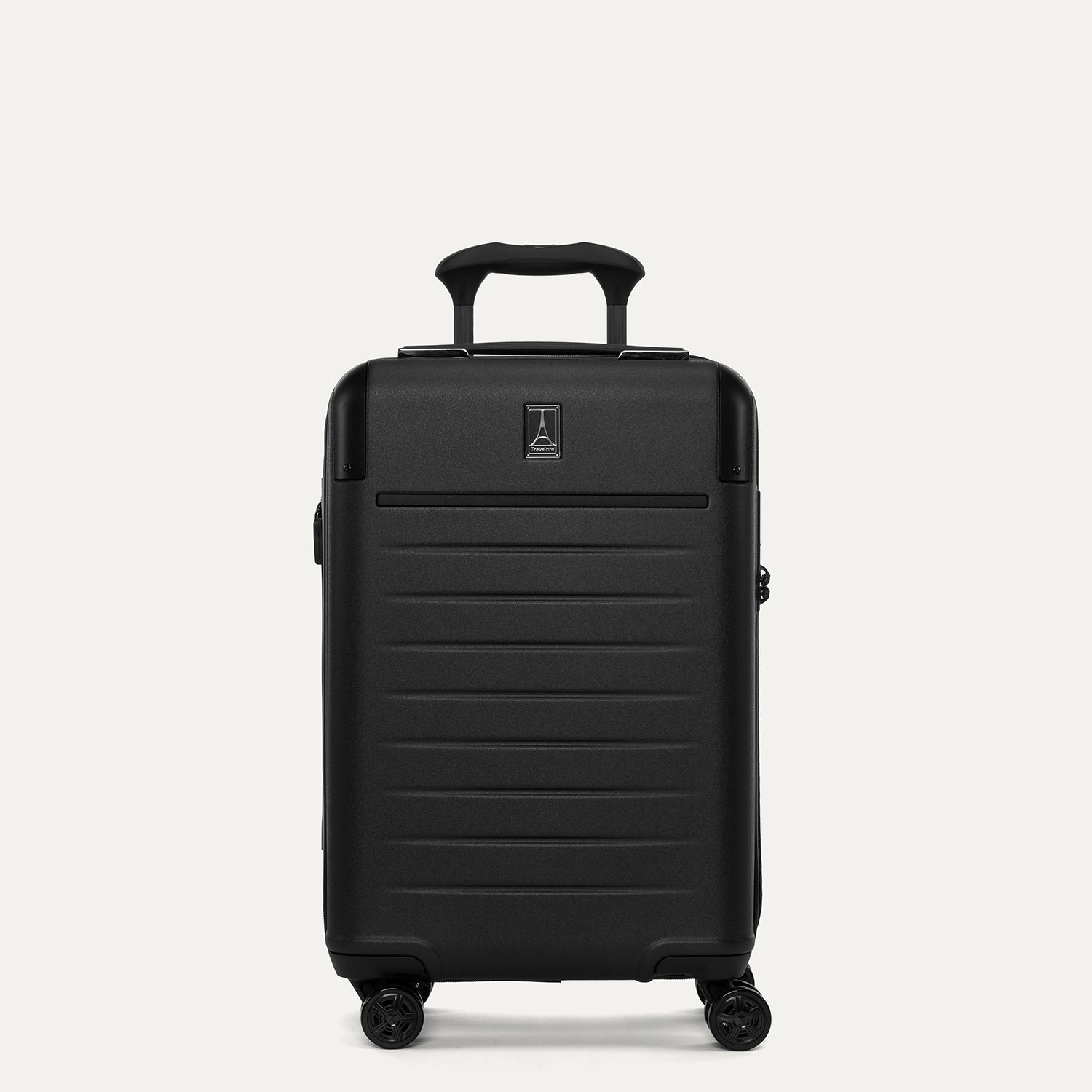 Travelpro Platinum Elite Hardside Compact Carry-On Expandable Spinner in Jet Black — front view