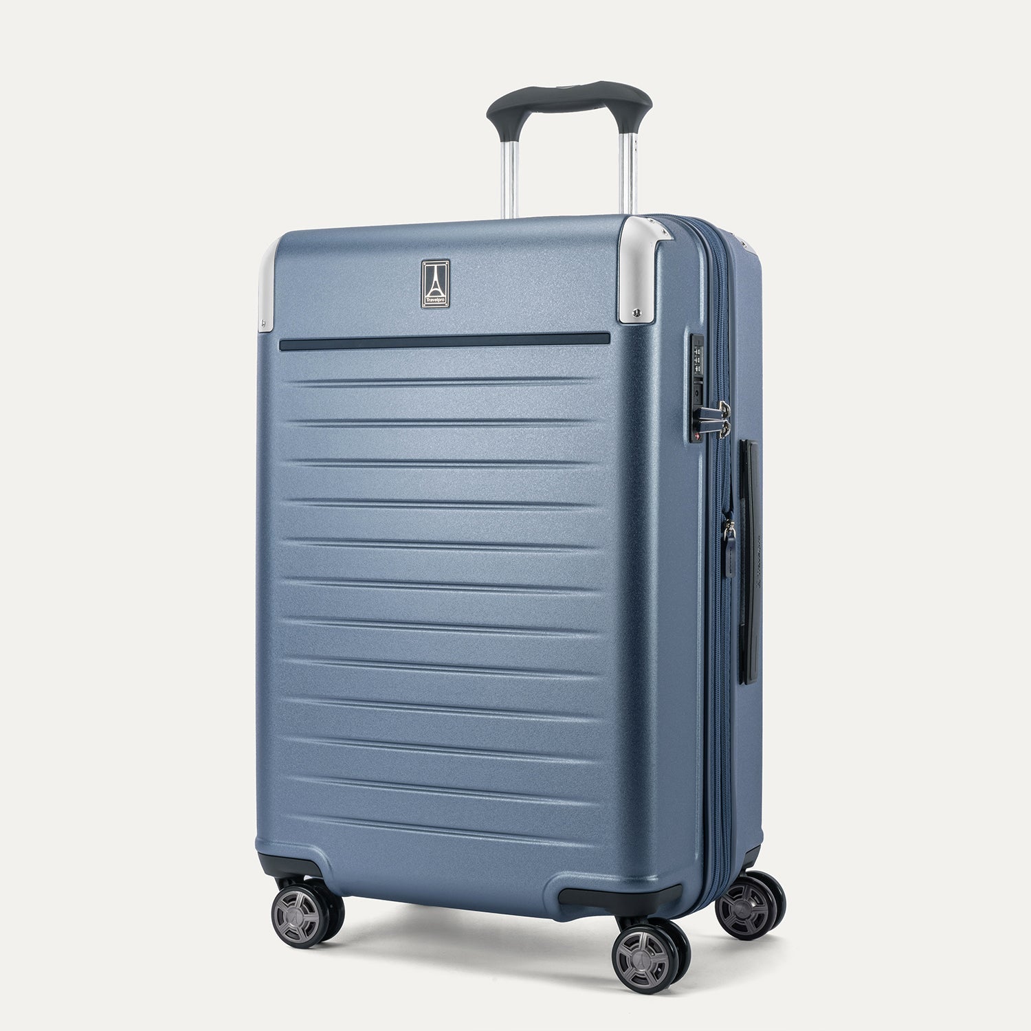 Travelpro Platinum Elite Hardside Medium Check-In Expandable Spinner in Dark Sky Blue — angle view 1