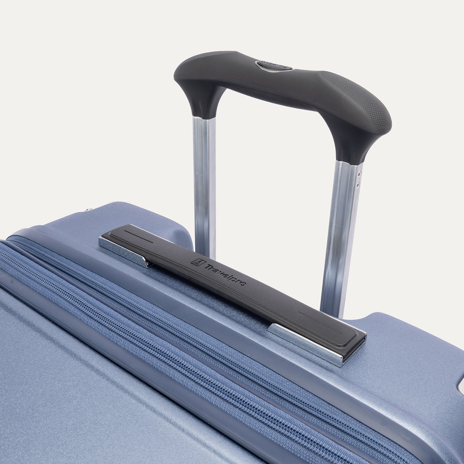 Travelpro Platinum Elite Hardside Medium Check-In Expandable Spinner in Dark Sky Blue — detail view