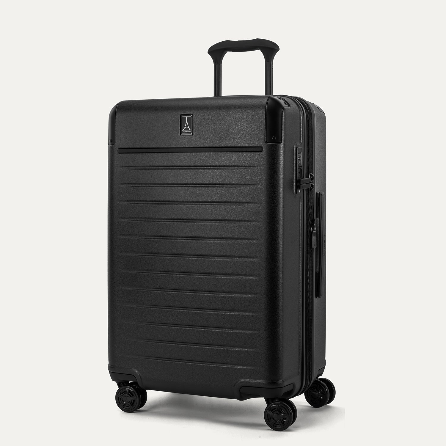 Travelpro Platinum Elite Hardside Medium Check-In Expandable Spinner in Jet Black — angle view 1