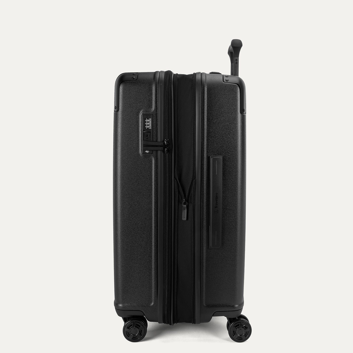 Travelpro Platinum Elite Hardside Medium Check-In Expandable Spinner in Jet Black — detail view