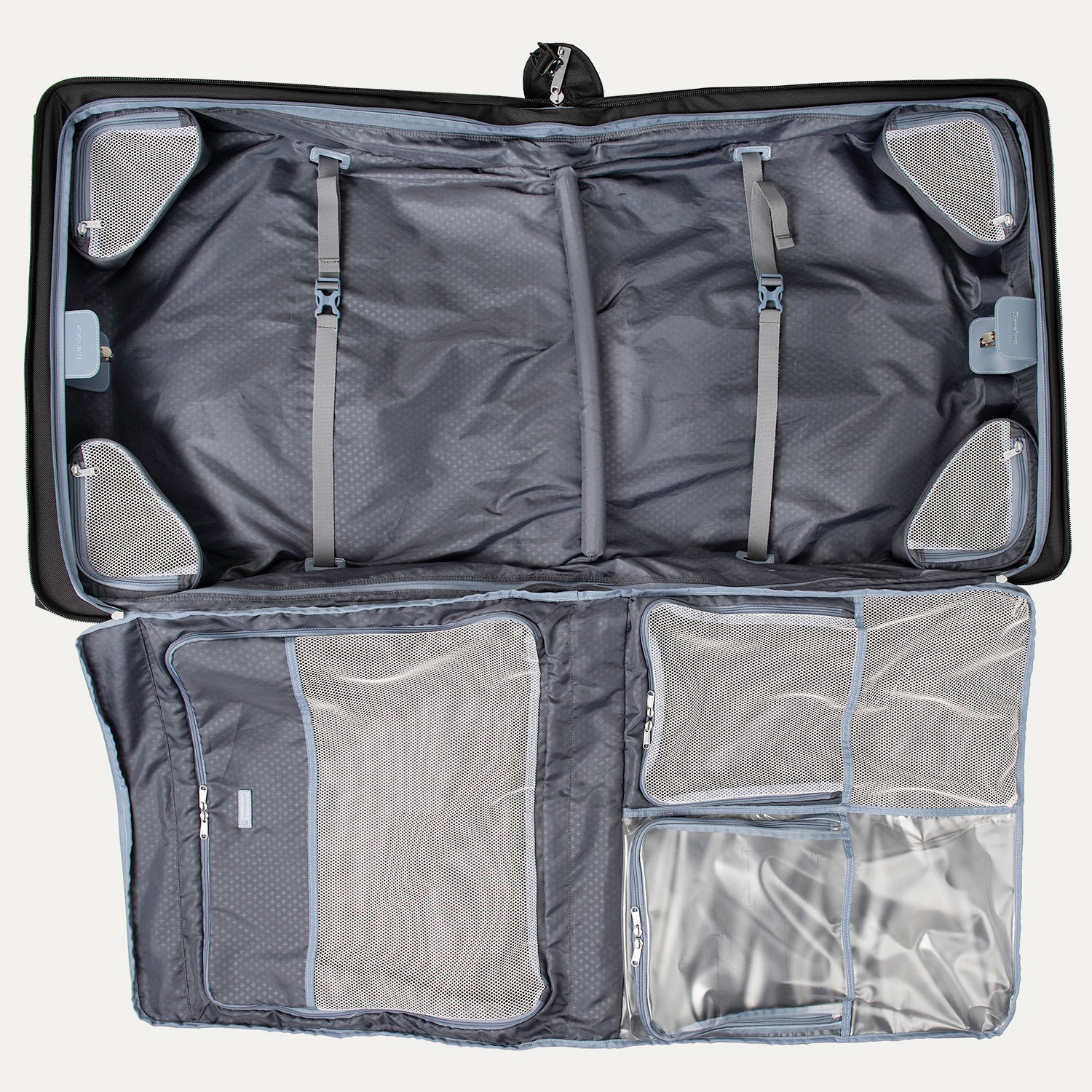 Travelpro Platinum Elite 50" Check-In Rolling Garment Bag in Shadow Black — interior view
