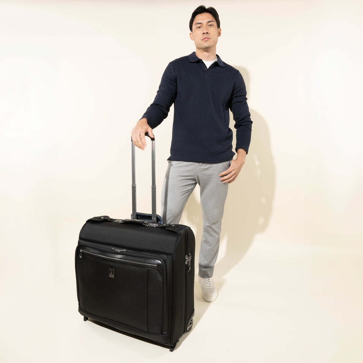 Travelpro Platinum Elite 50" Check-In Rolling Garment Bag in Shadow Black — lifestyle