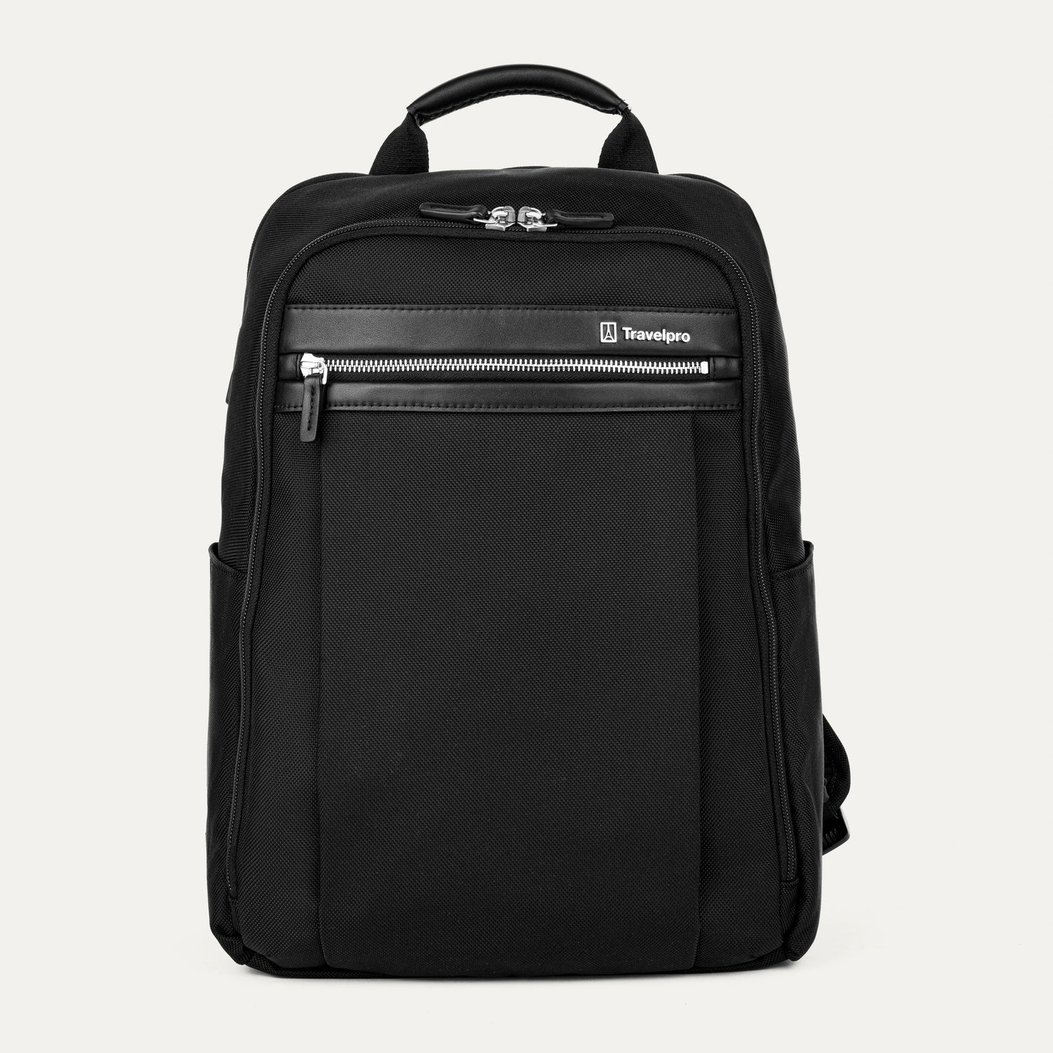 Travelpro Platinum Elite Slim Backpack in Black — front view
