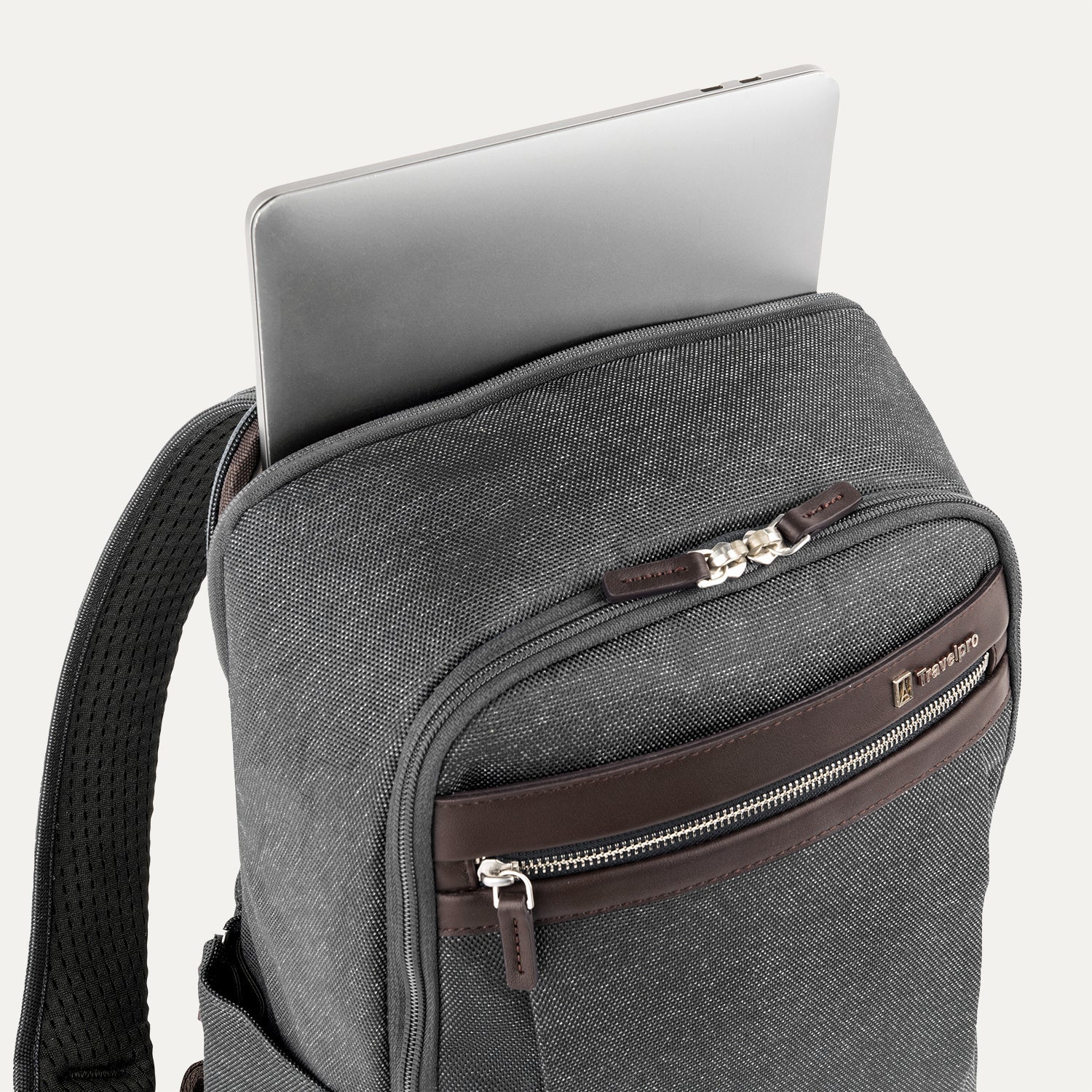 Travelpro Platinum Elite Slim Backpack in Vintage Grey — interior view 3