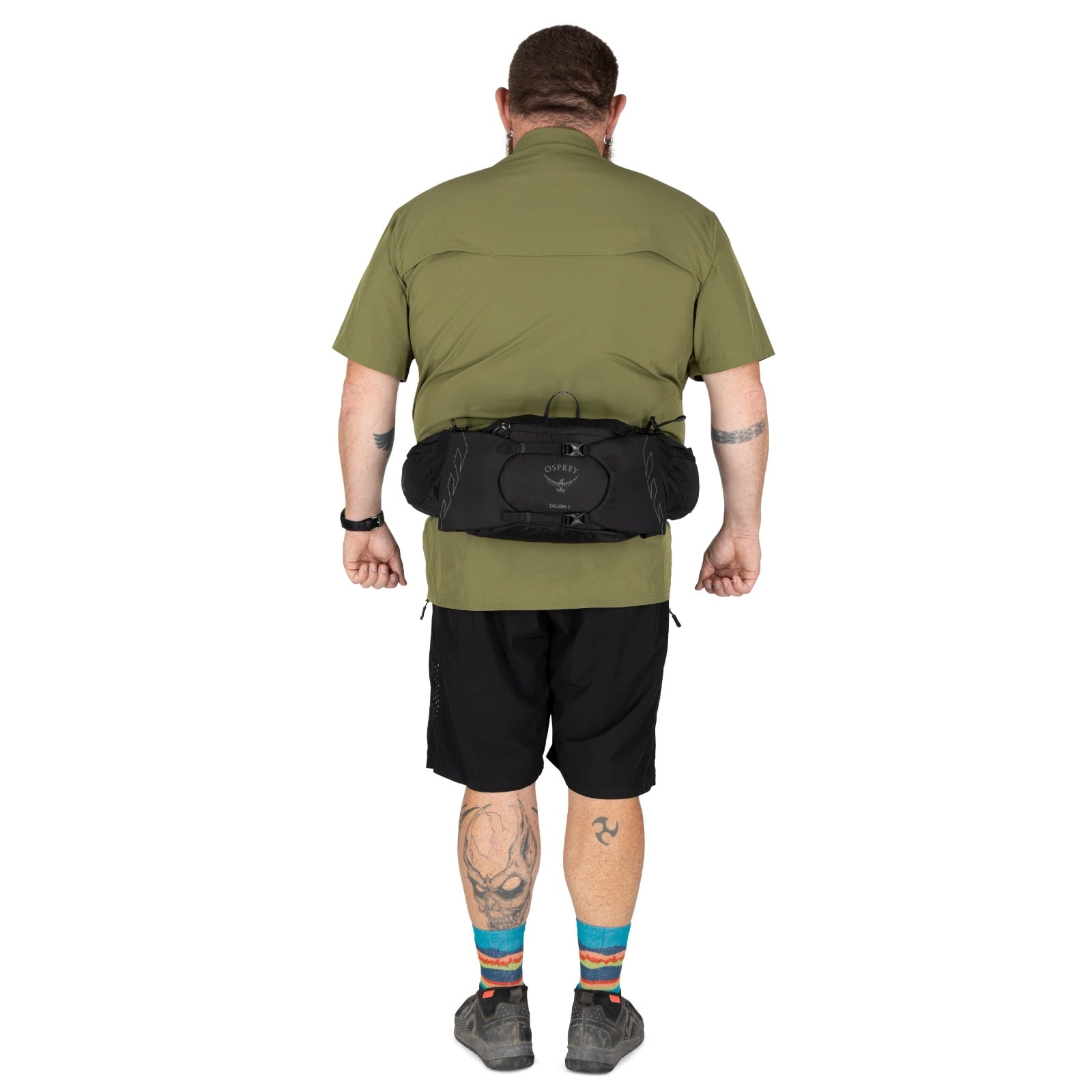 Osprey Talon 6 Extended Fit Lumbar Pack 6L in Black/Coal Grey — lifestyle