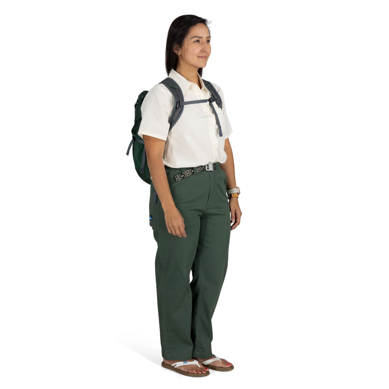Osprey Ultralight Dry Stuff Pack 20L in Tundra Green — lifestyle