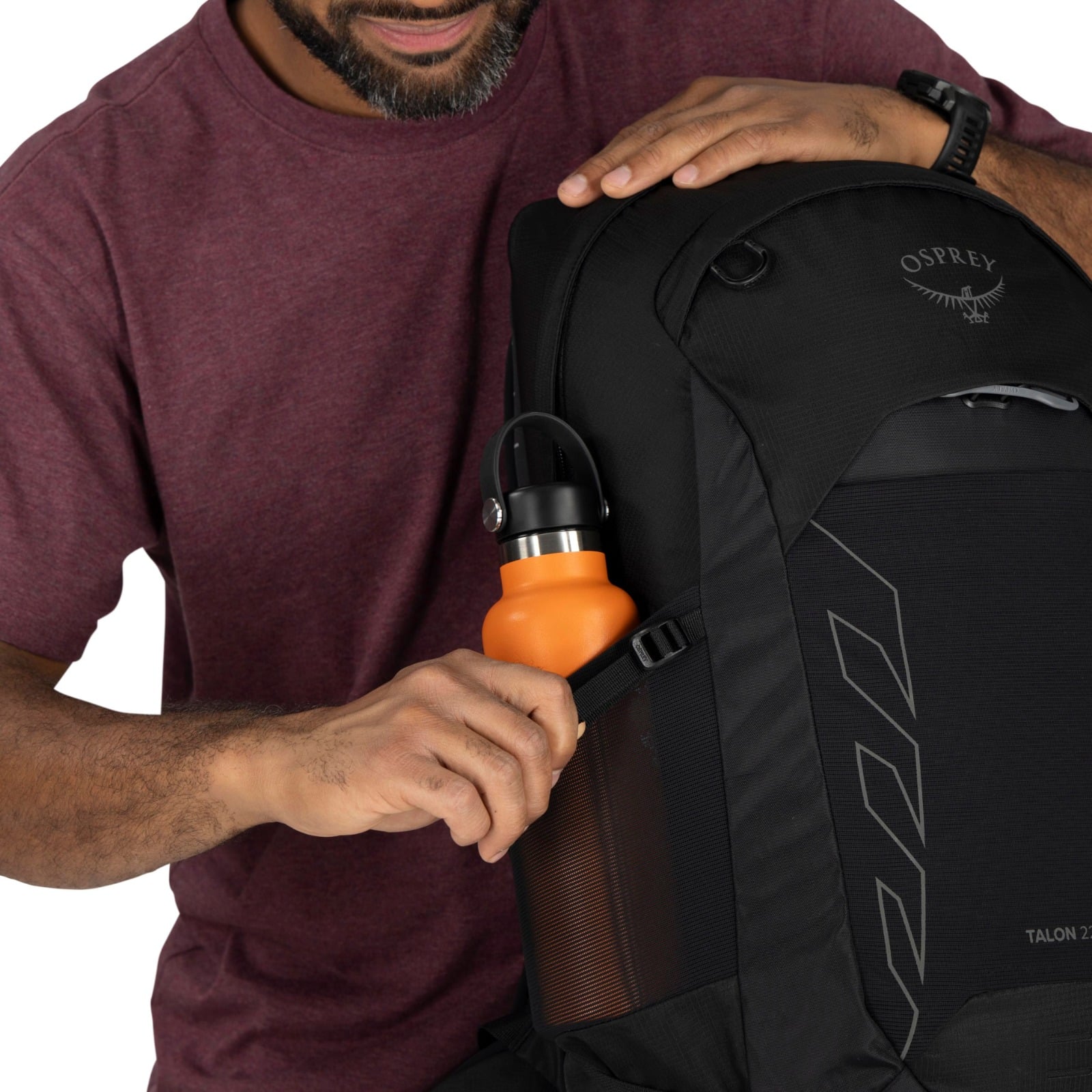 Osprey Talon 22 Hiking Backpack 22L in Black Coal Grey — detail view 5