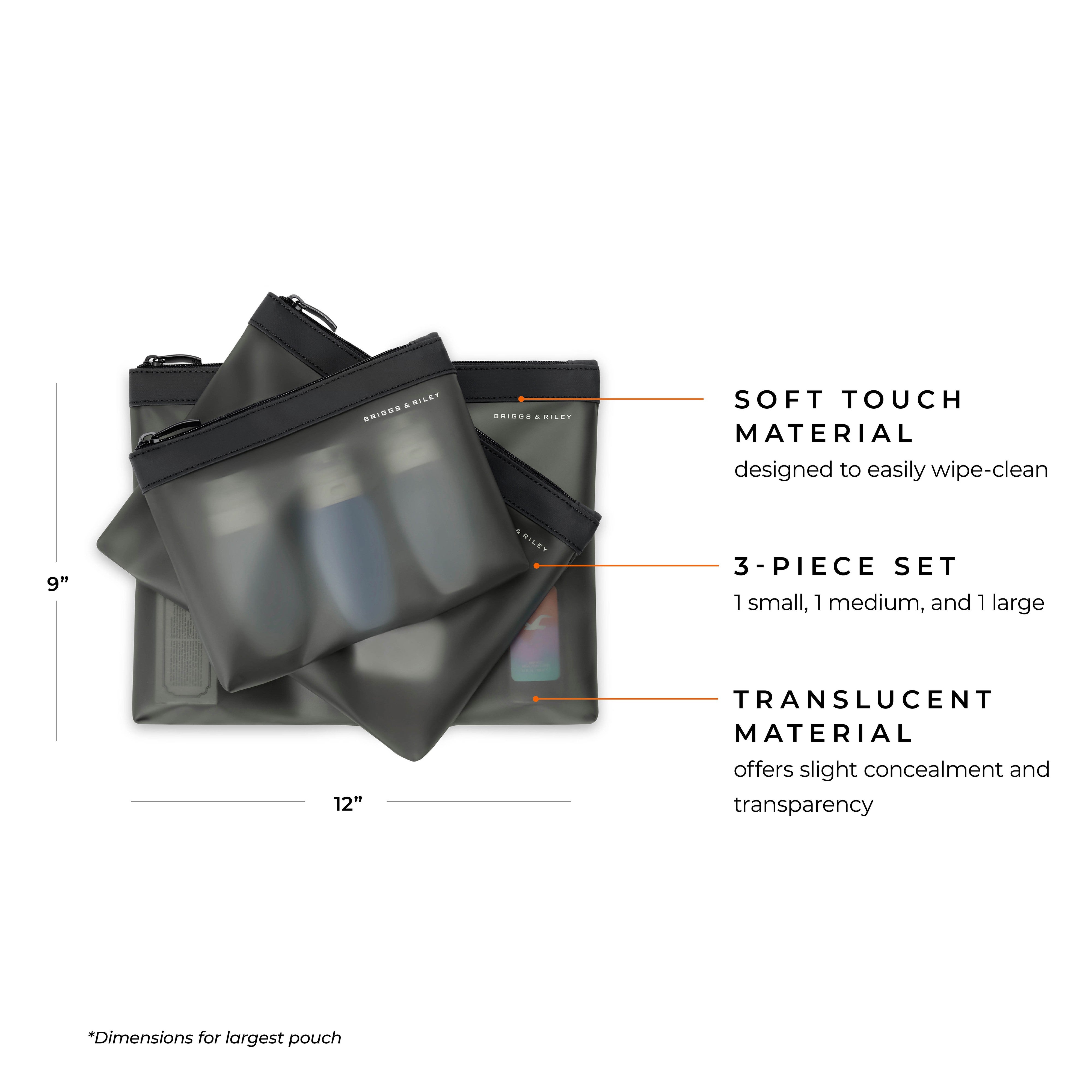 Briggs & Riley Translucent Pouch Set - Black
