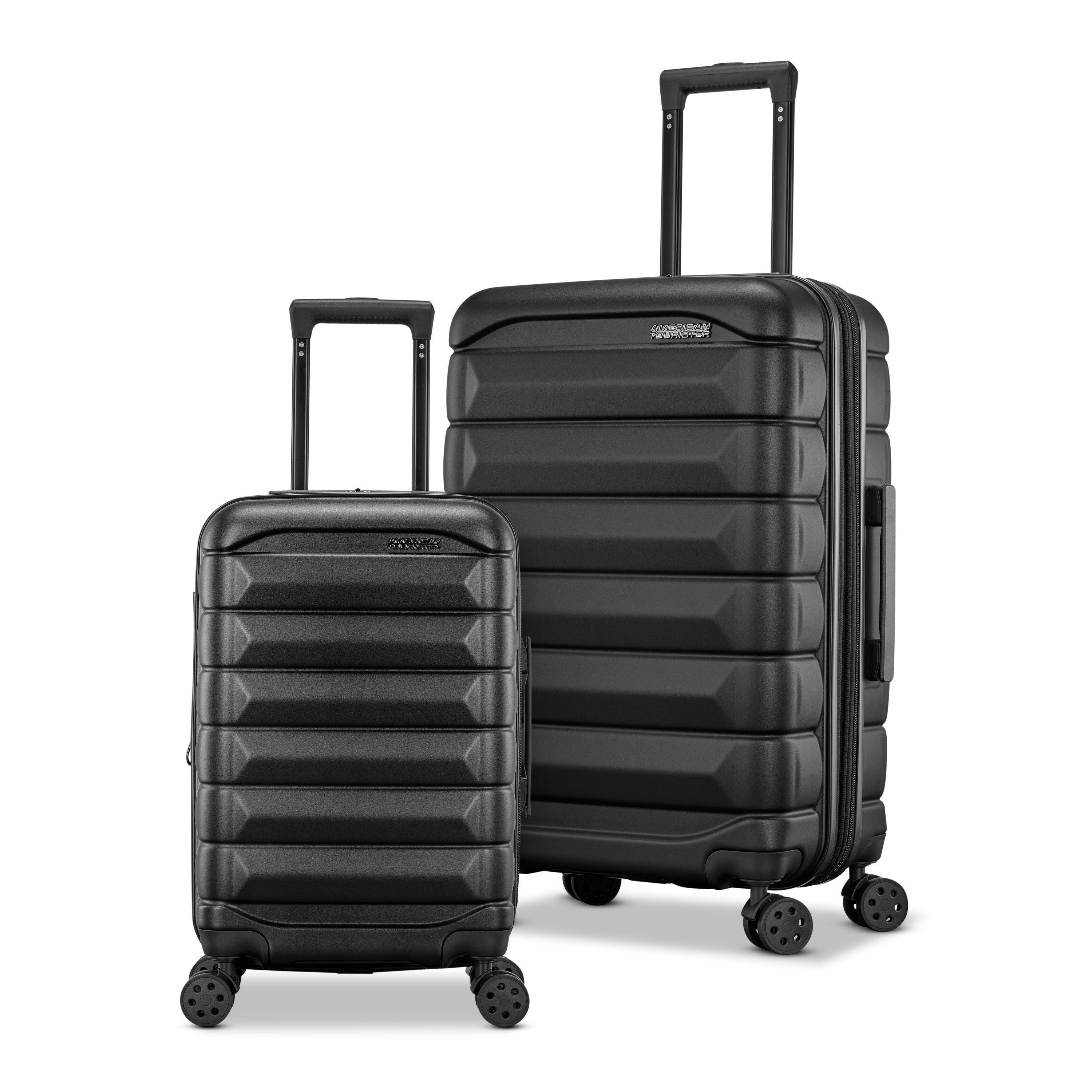 American Tourister Kontour 2-Piece Set (Carry-On/Medium) in Matte Black — front view # color_Matte Black